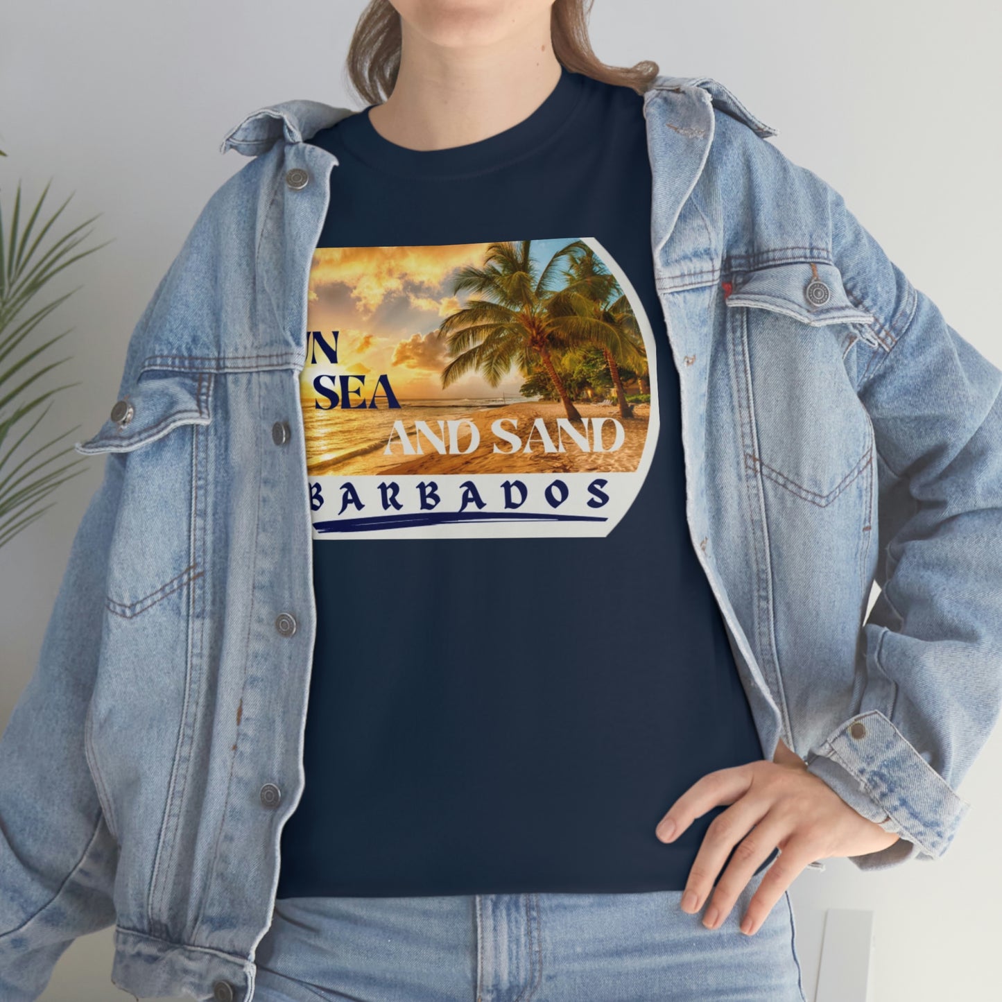 Sun Sea Sand Barbados Unisex Heavy Cotton Tee