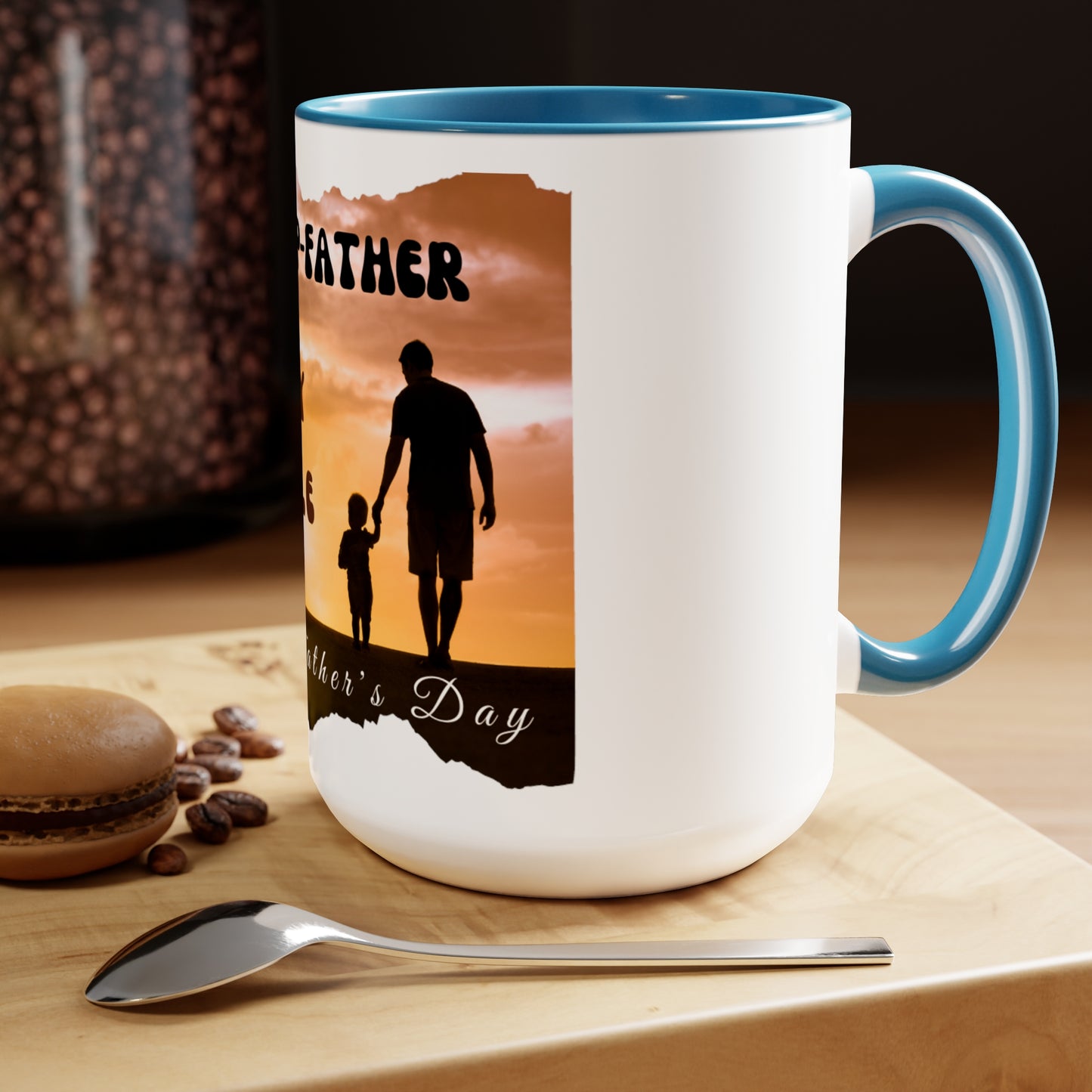 Exotic Print Father's Day Two-Tone Coffee Mugs, 15oz