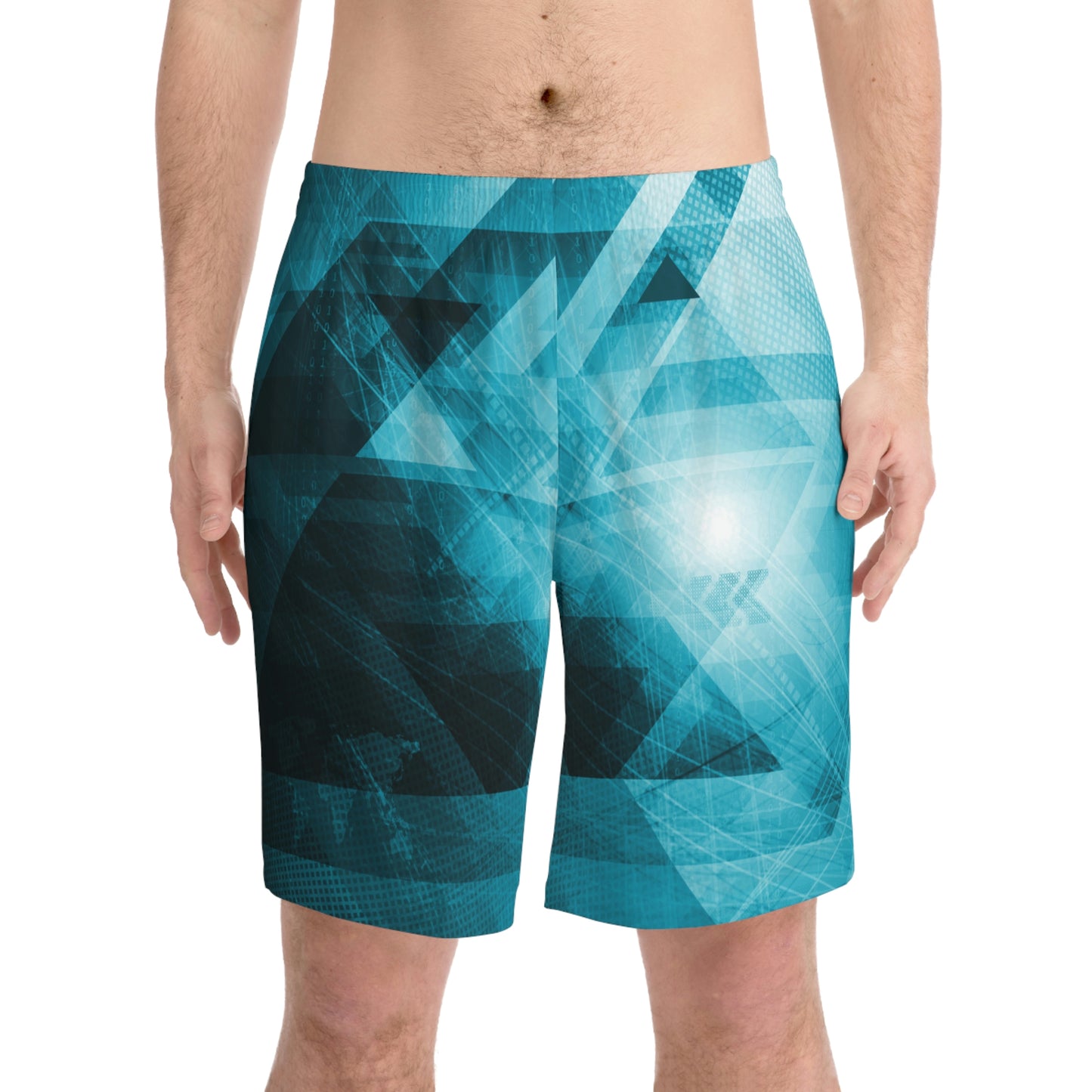 Exotic Print Men's Elastic Beach Shorts (AOP)