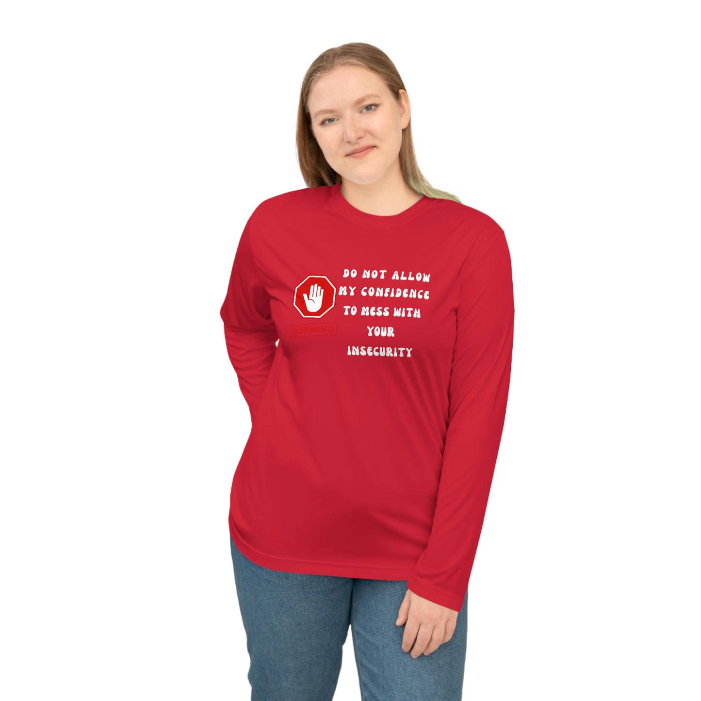 Warning, Unisex Performance Long Sleeve Shirt