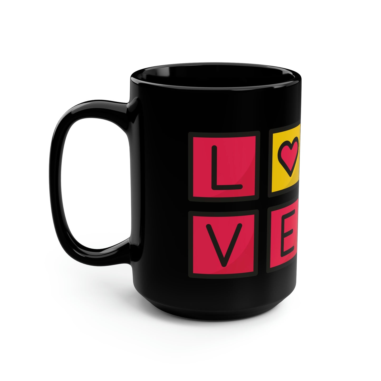 Love Black Mug, 15oz