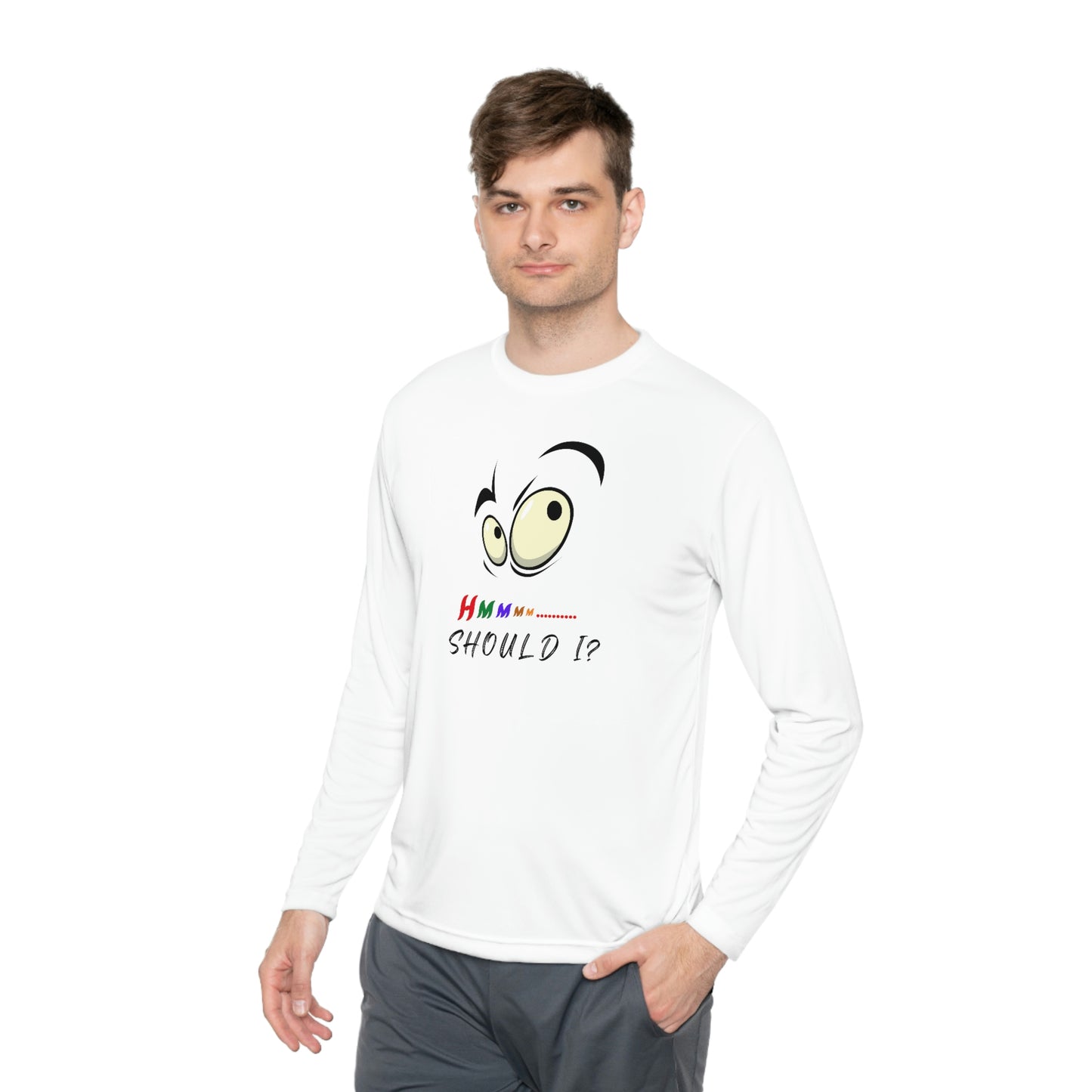 Hmmm, Unisex Lightweight Long Sleeve Tee