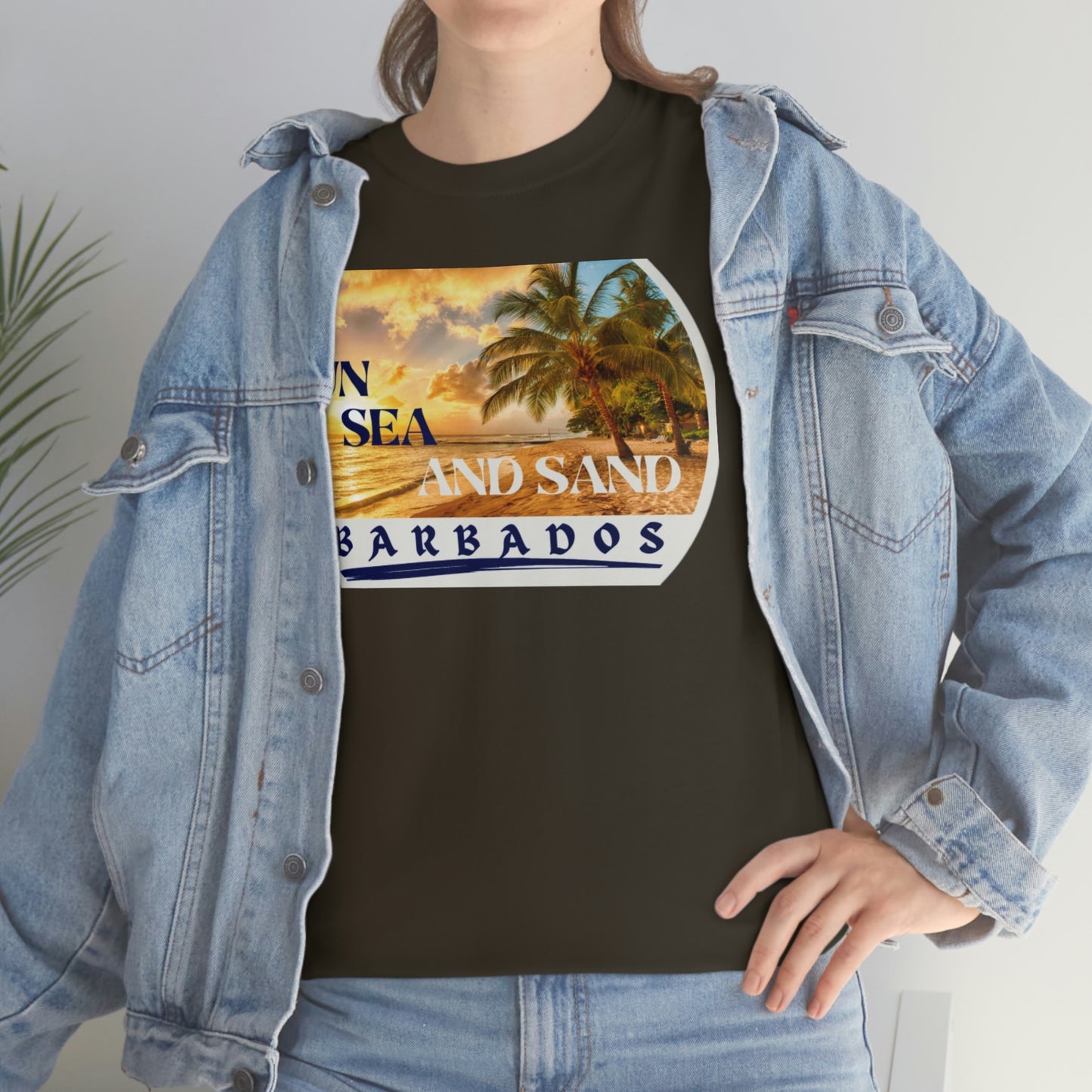 Sun Sea Sand Barbados Unisex Heavy Cotton Tee