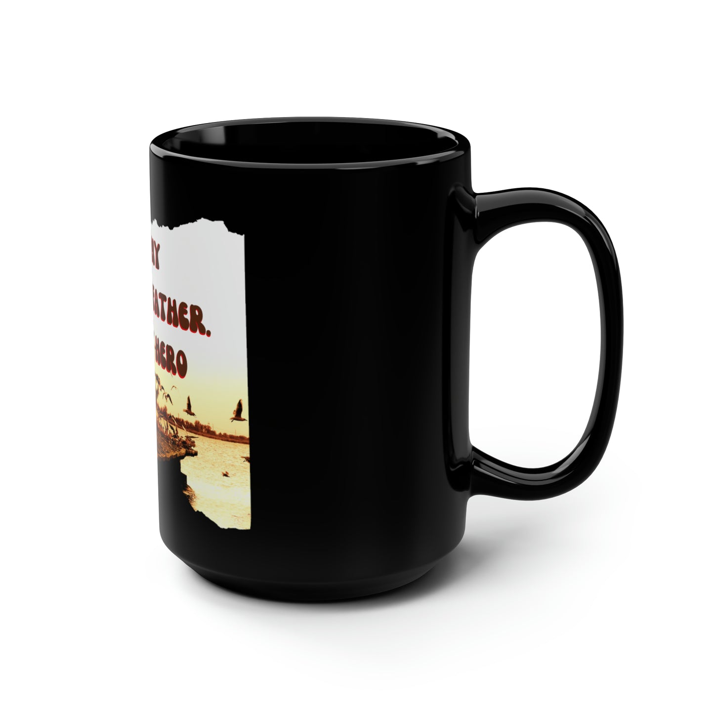 Exotic Print Father's Day Black Mug, 15oz