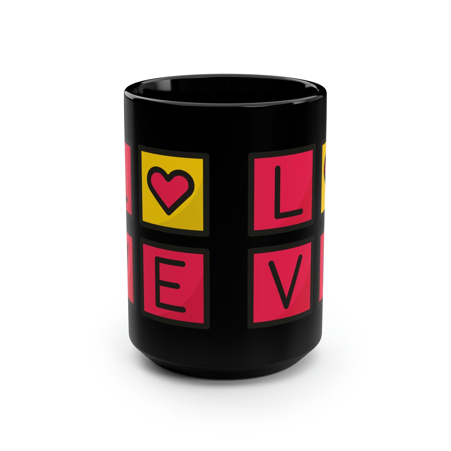 Love Black Mug, 15oz