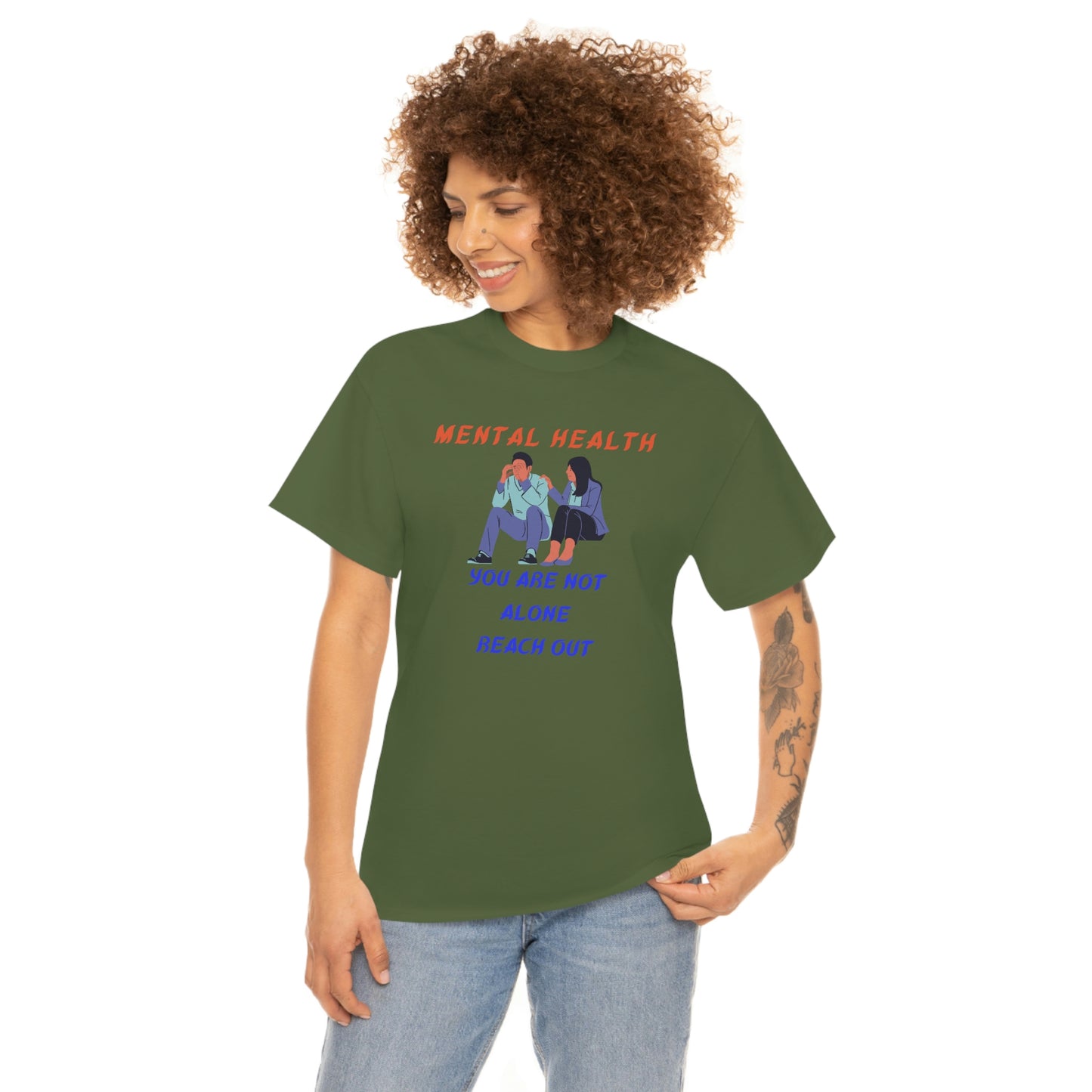 Mental Health You Are Not Alone Unisex Heavy Cotton Tee