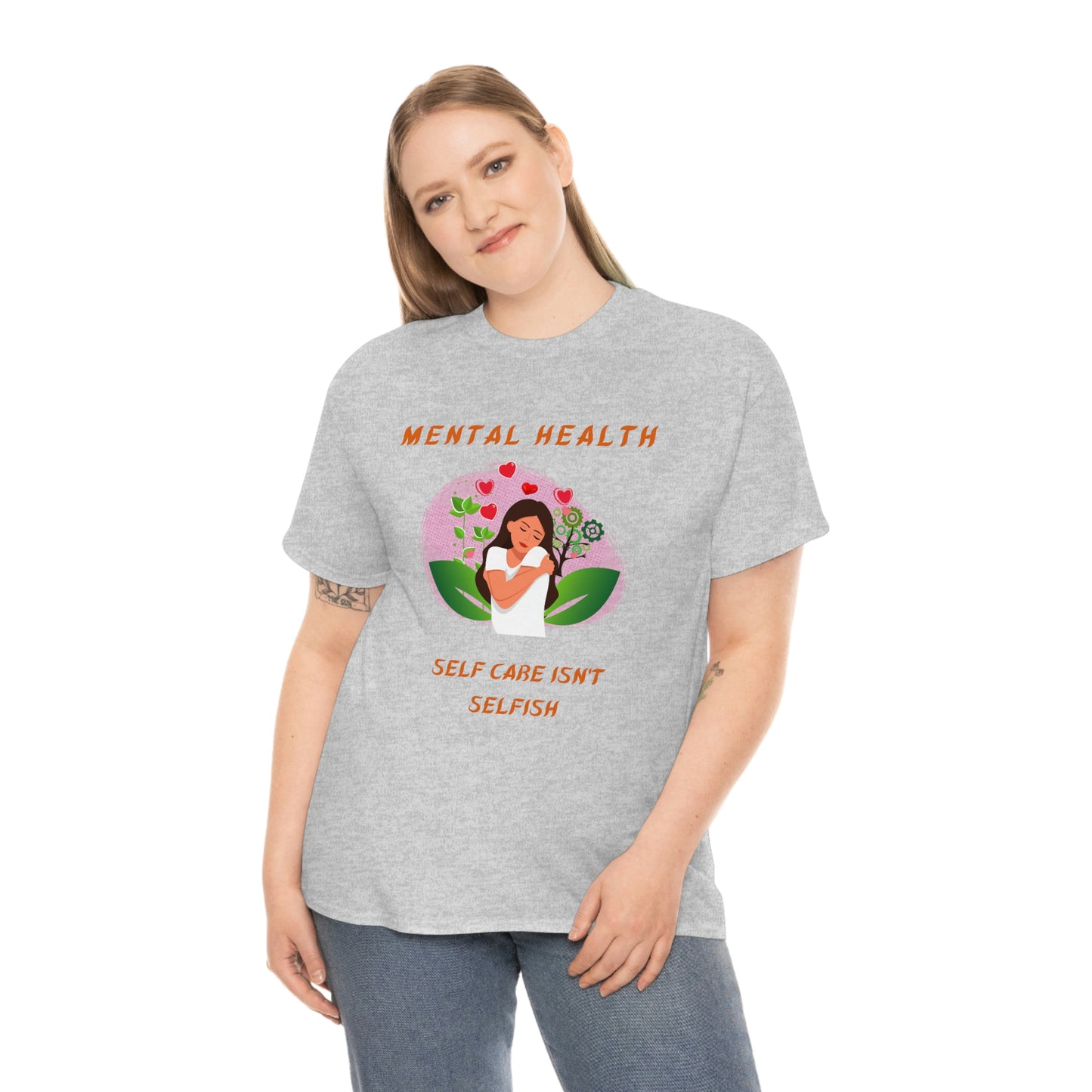 Mental Health Self Care Unisex Heavy Cotton Tee