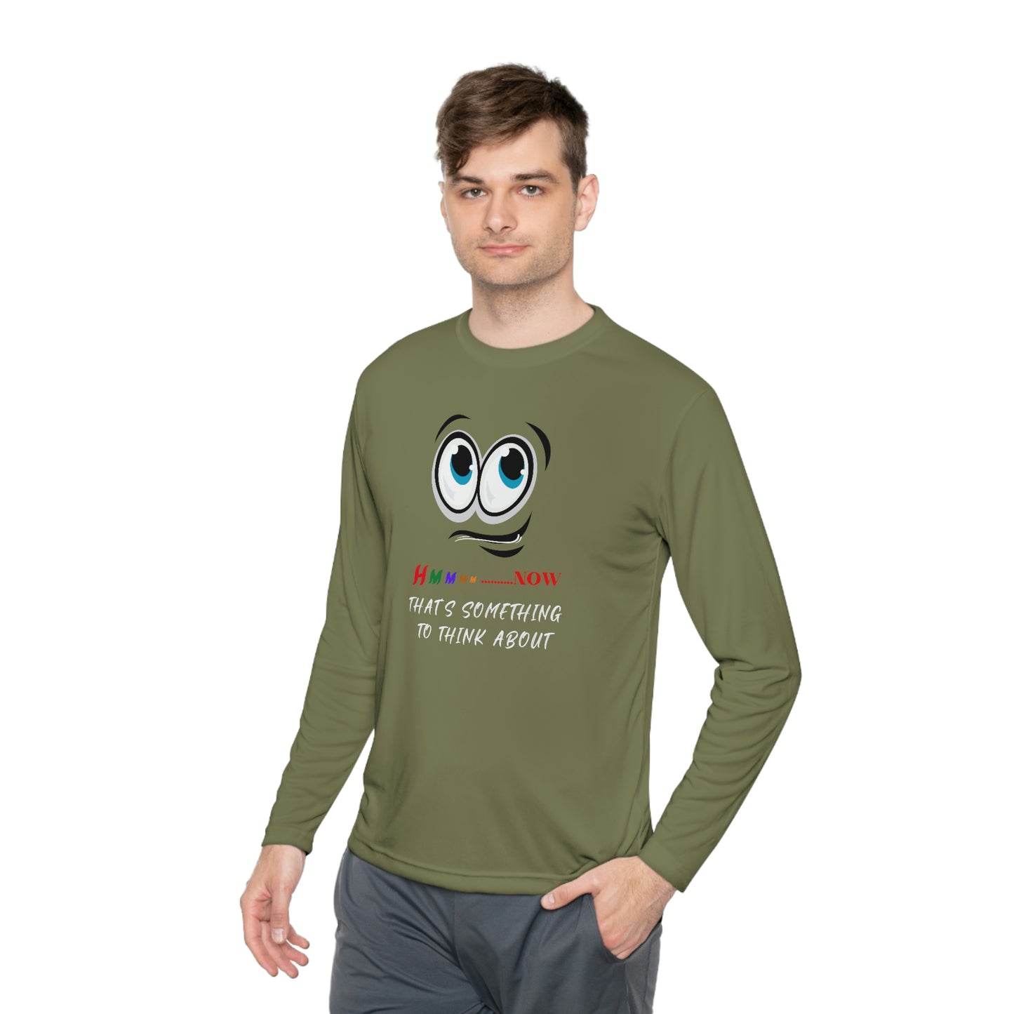 Hmmm, Unisex Lightweight Long Sleeve Tee