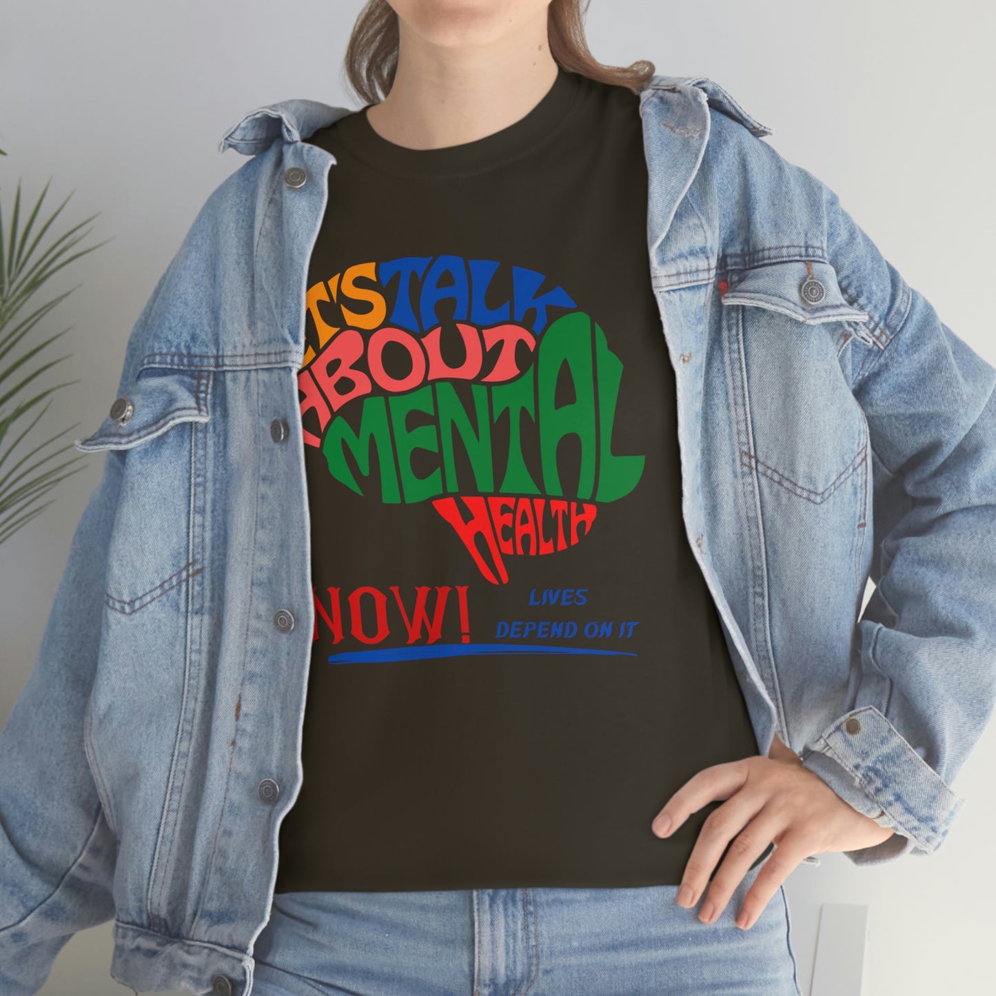 Let's Talk About Mental Health Unisex Heavy Cotton Tee