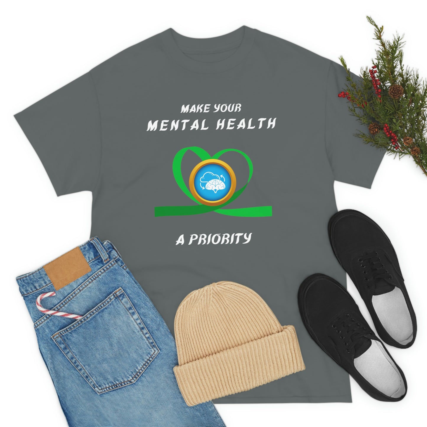 Mental Health A Priority Unisex Heavy Cotton Tee