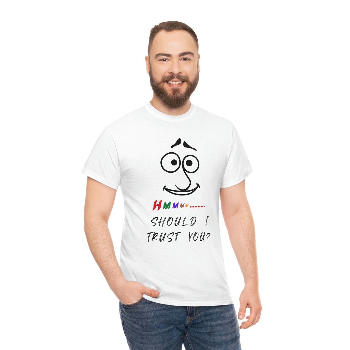 Hmmm, Funny, Unisex Heavy Cotton Tee