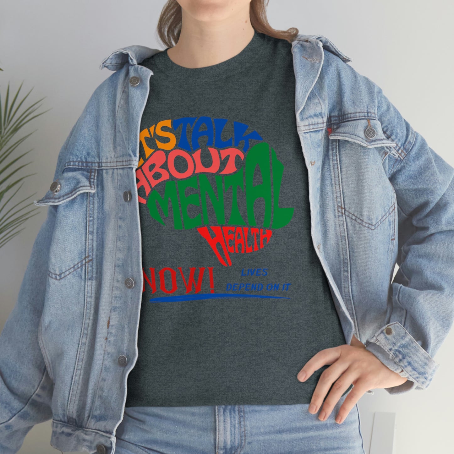 Let's Talk About Mental Health Unisex Heavy Cotton Tee