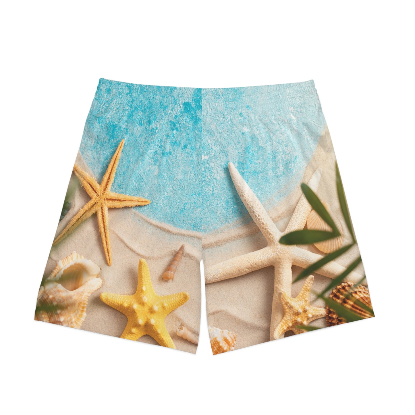 Exotic Print Men's Elastic Beach Shorts (AOP)