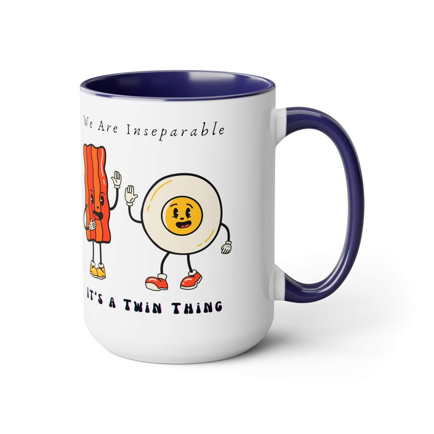 Twin Two-Tone Coffee Mugs, 15oz