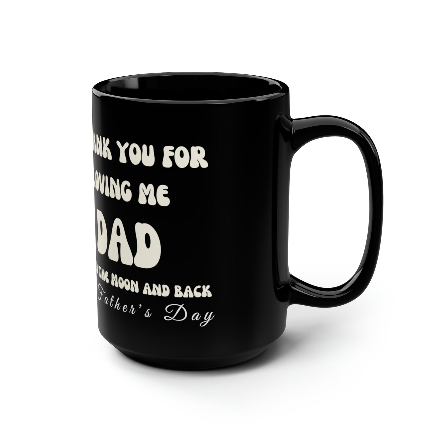 Exotic Print Father's Day "Love you to the moon and back" Black Mug, 15oz