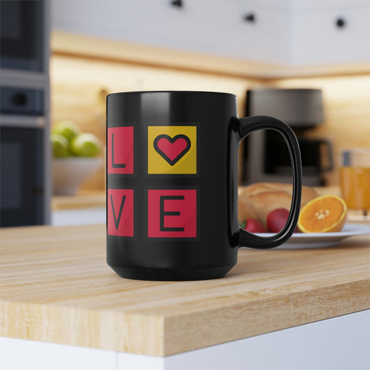 Love Black Mug, 15oz