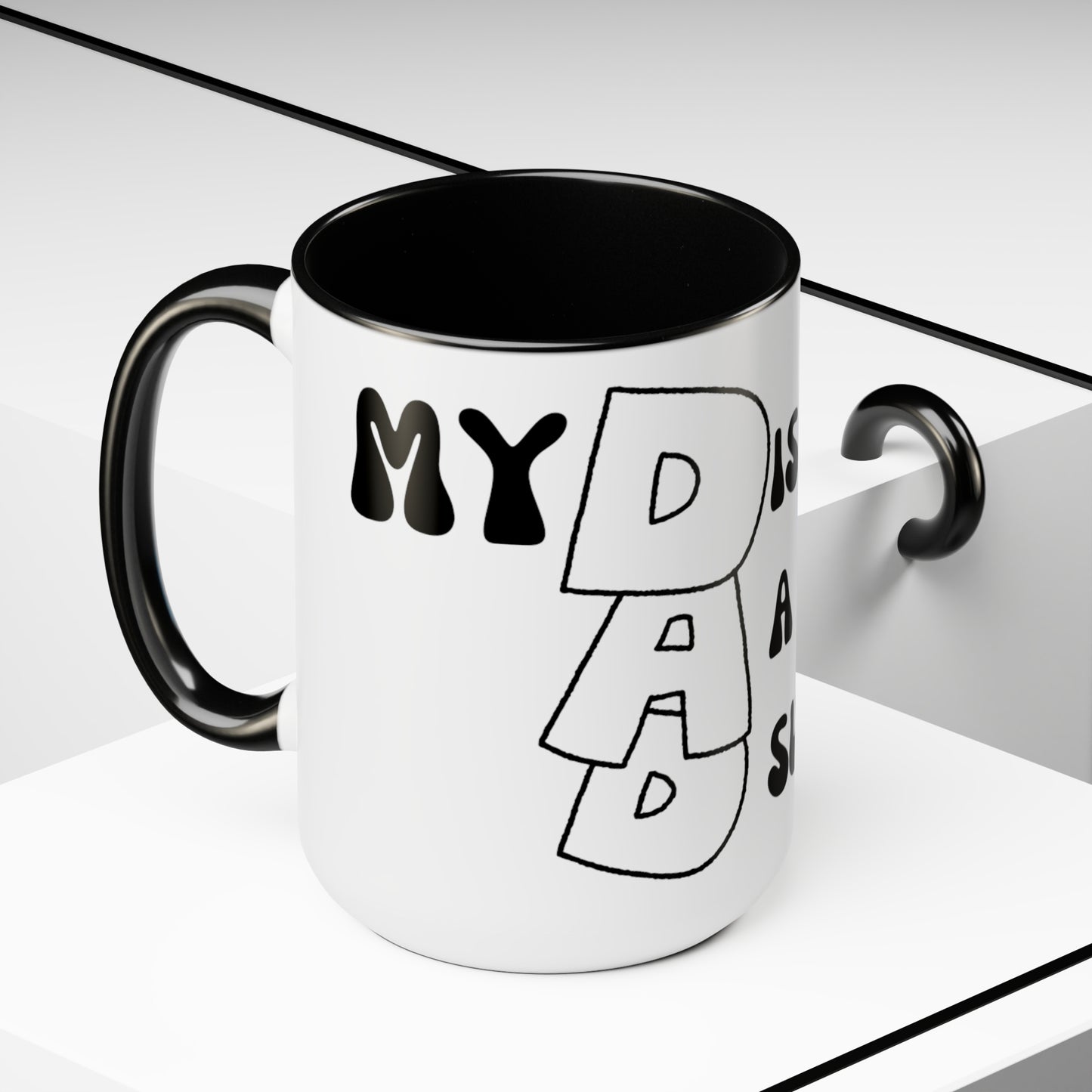 Exotic Print Fathers Day Two-Tone Coffee Mugs, 15oz