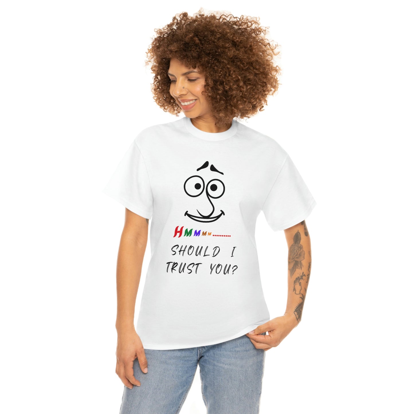 Hmmm, Funny, Unisex Heavy Cotton Tee