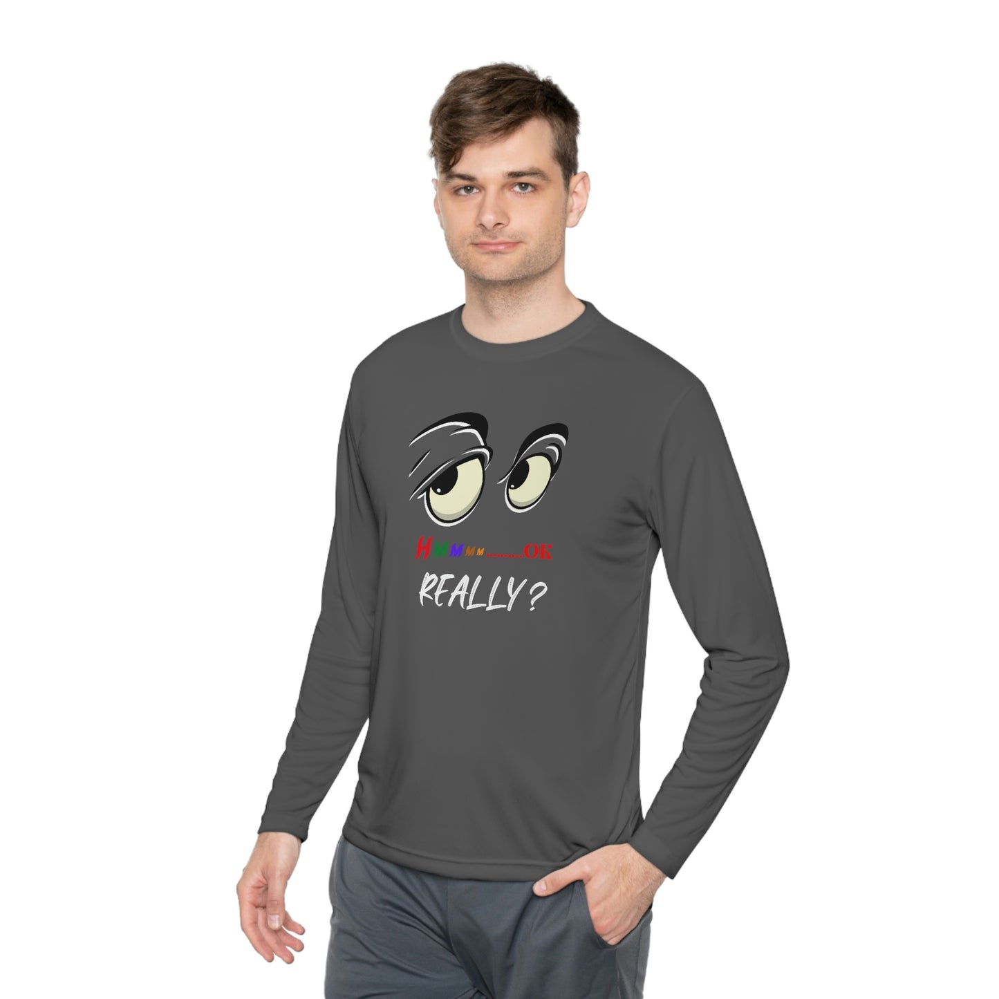 Hmmm, Unisex Lightweight Long Sleeve Tee