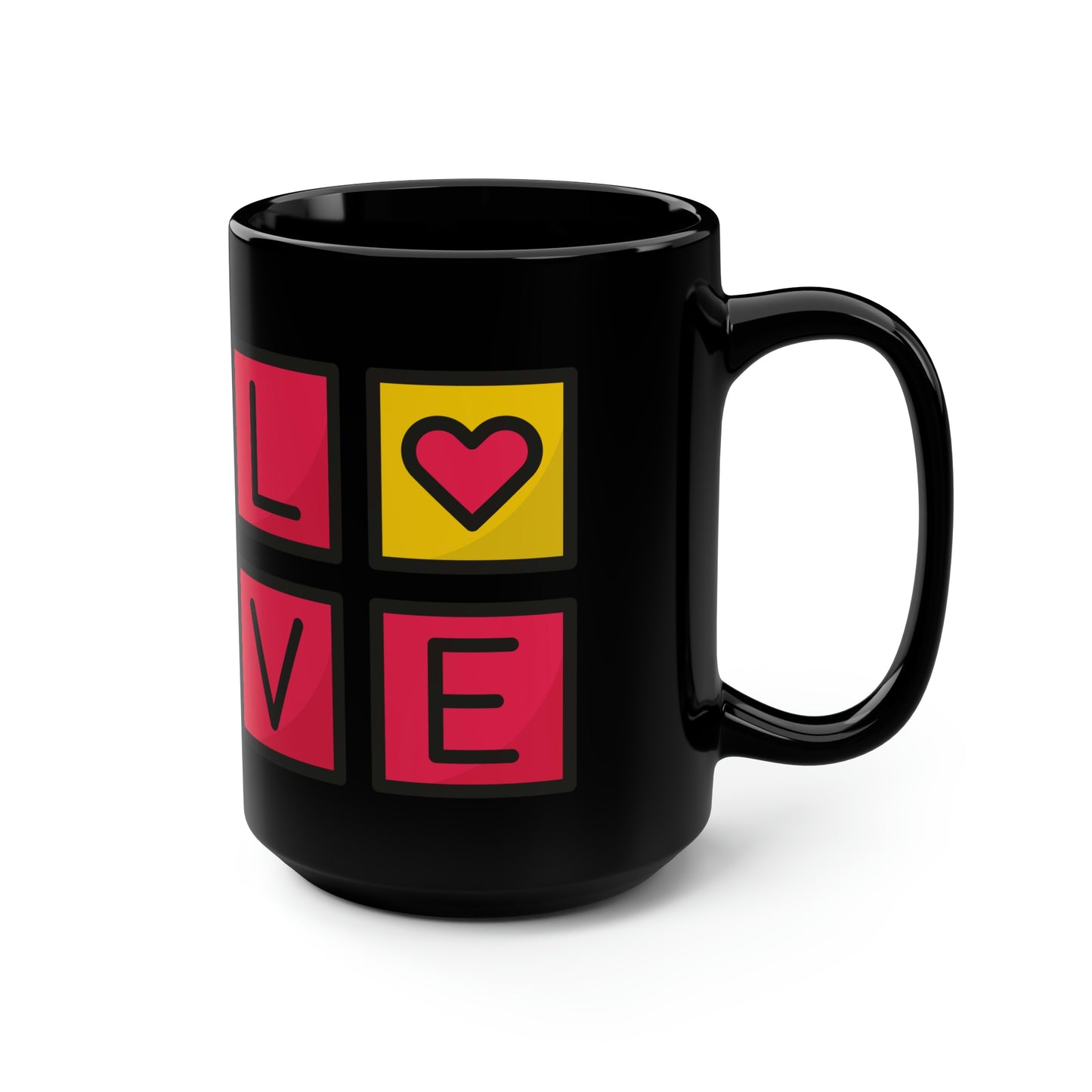 Love Black Mug, 15oz