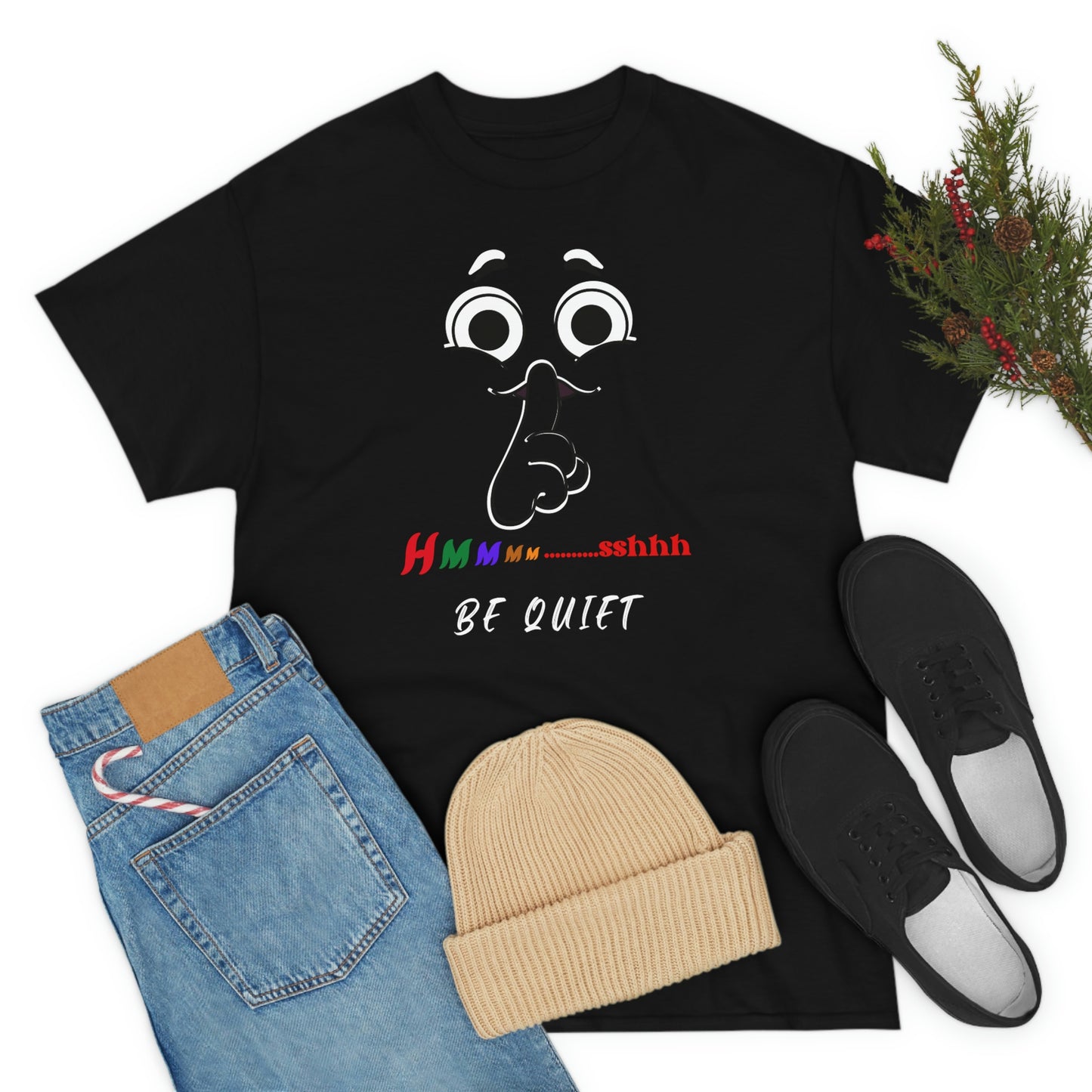 Hmmm... Sshh Be Quiet Unisex Heavy Cotton Tee