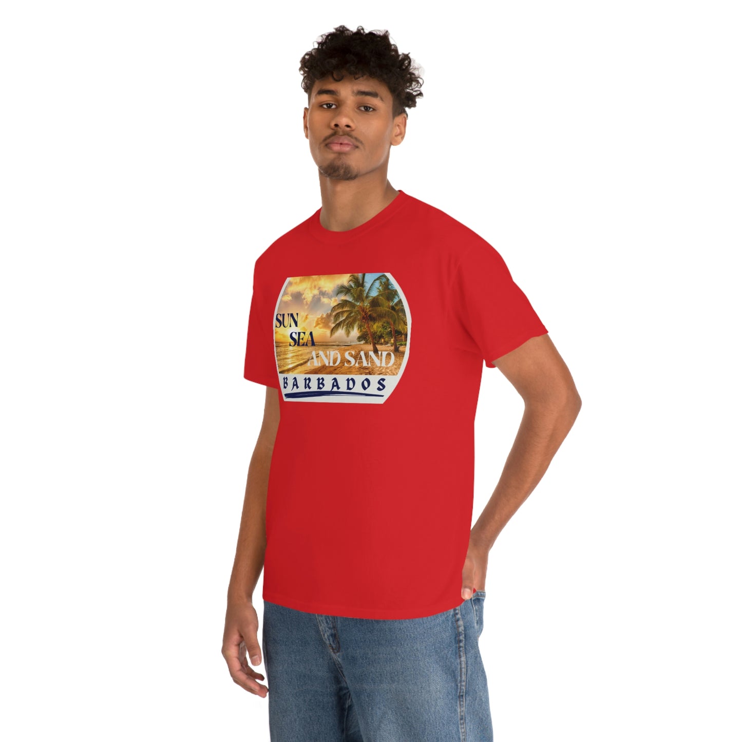 Sun Sea Sand Barbados Unisex Heavy Cotton Tee