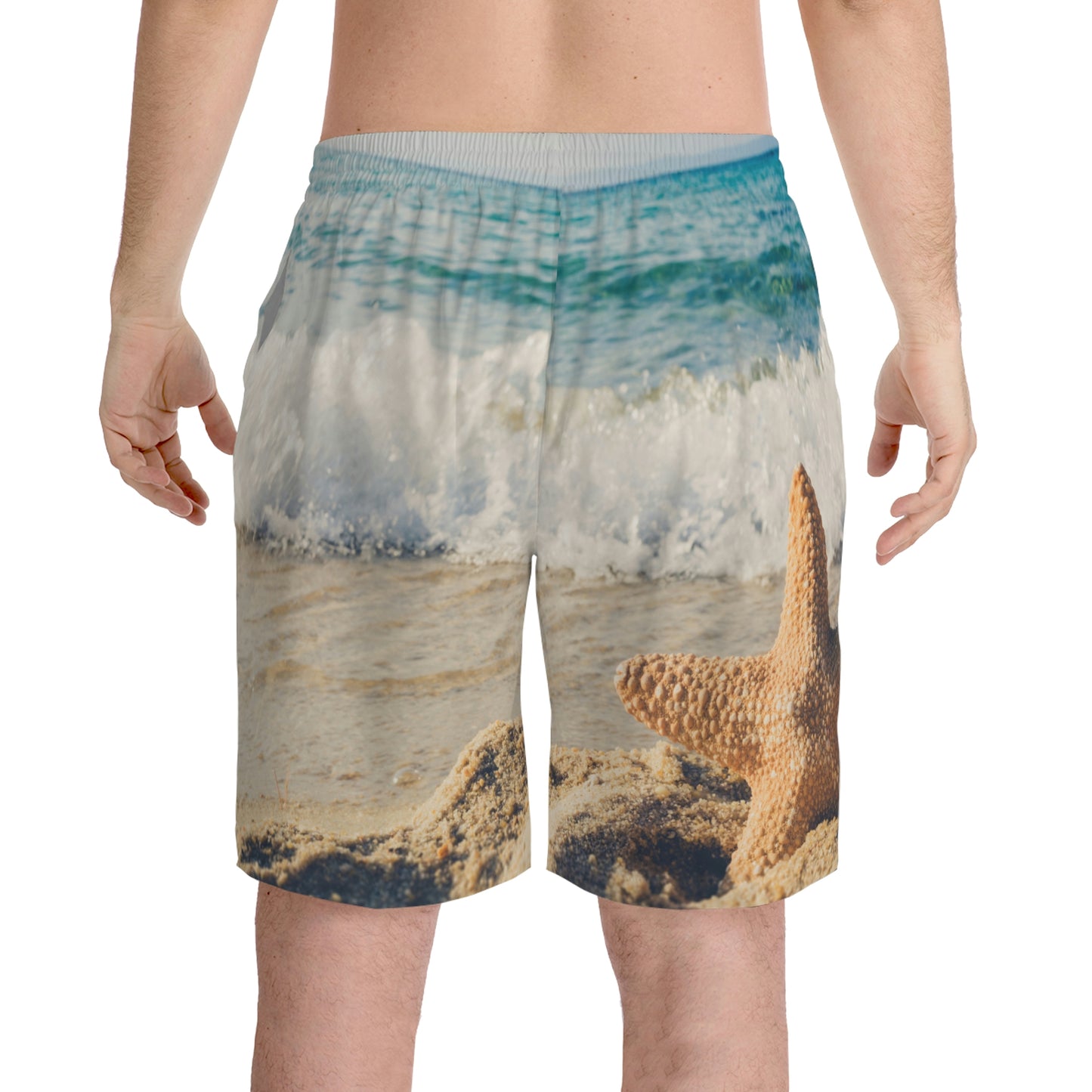 Exotic Print Men's Elastic Beach Shorts (AOP)