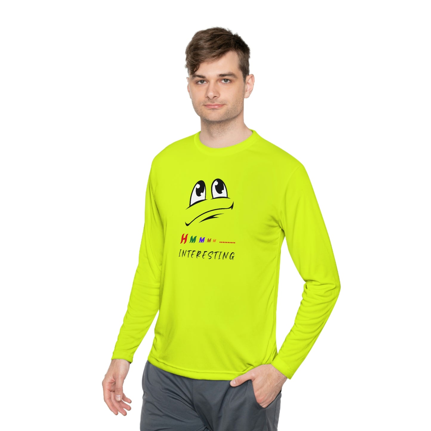 Hmmm, Unisex Lightweight Long Sleeve Tee