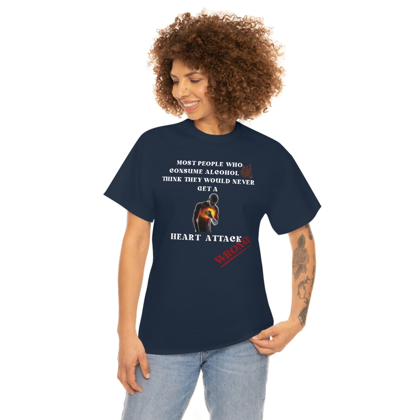 Alcohol and Heart Attack Unisex Heavy Cotton Tee