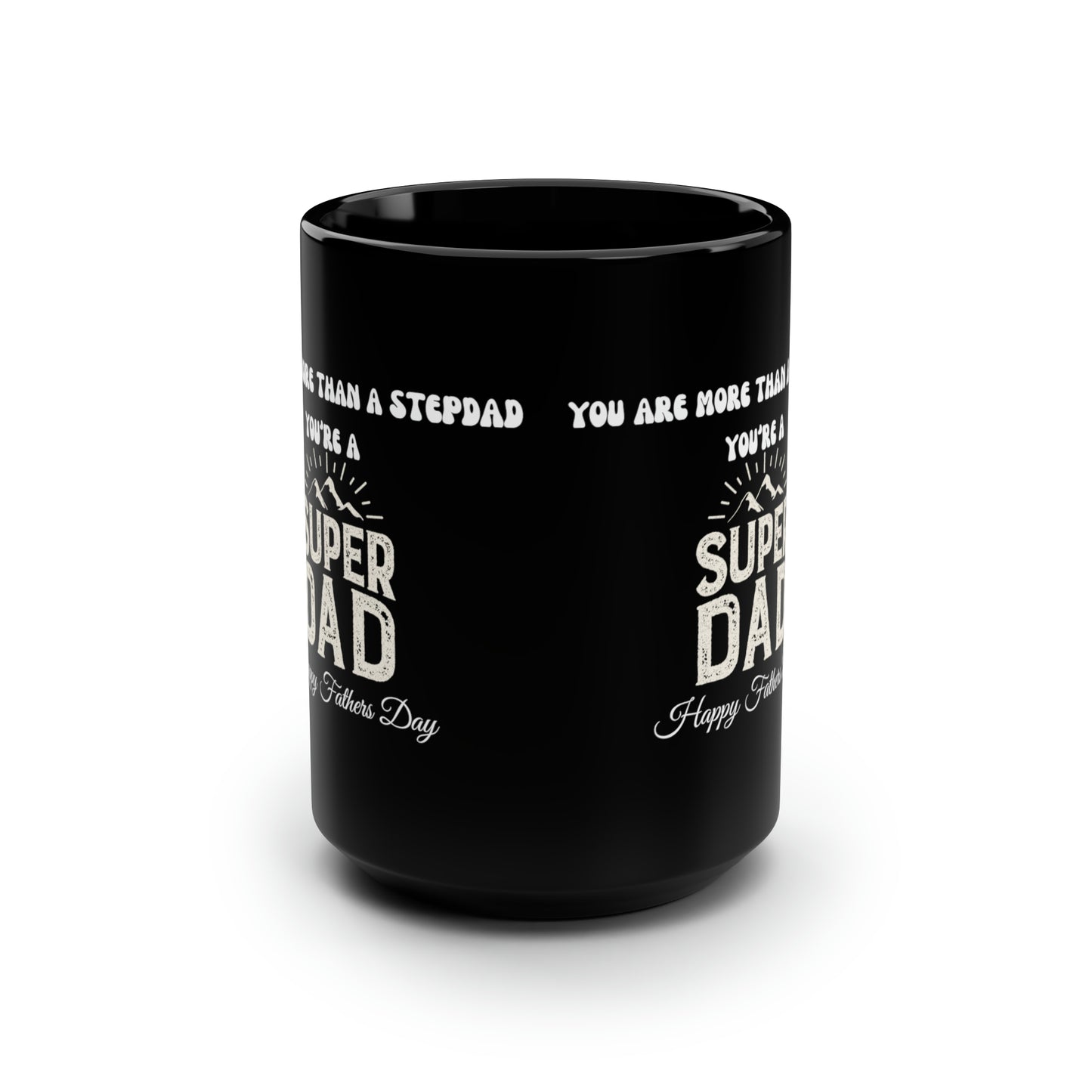 Exotic Print Fathers Day Black Mug, 15oz