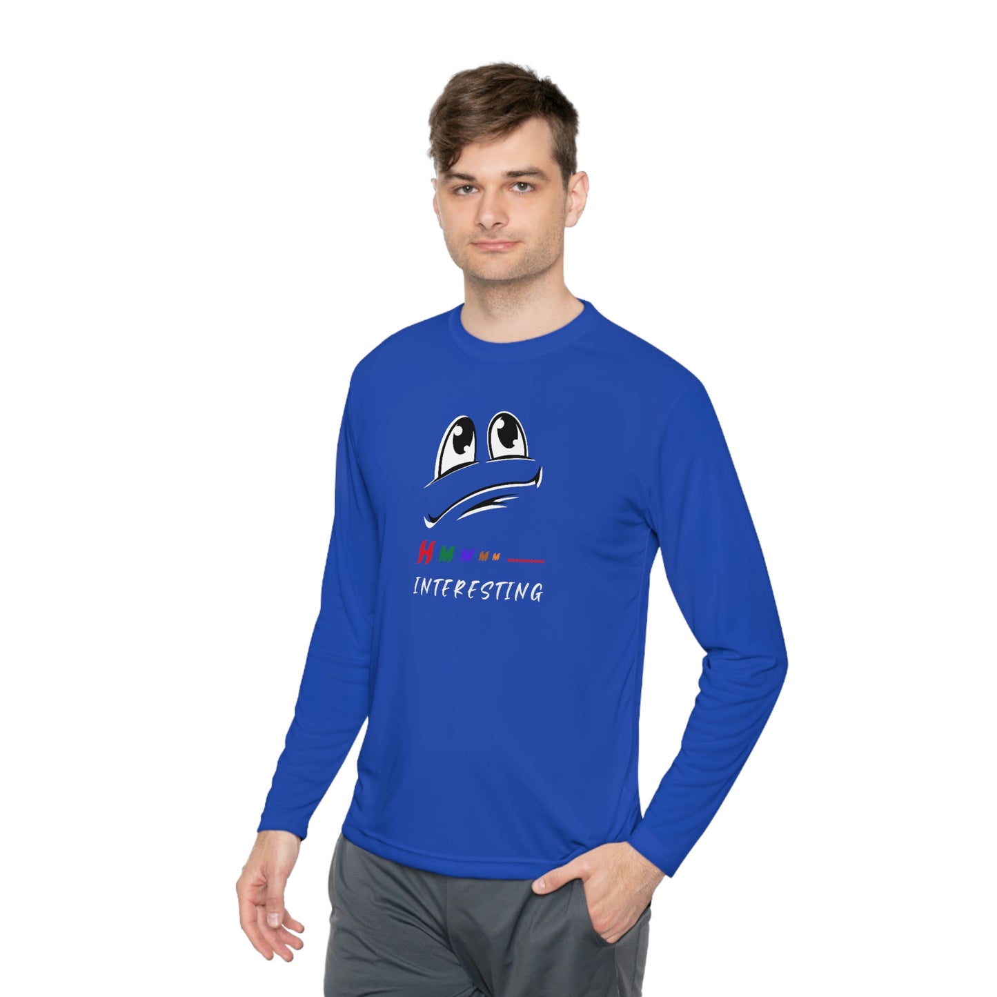 Hmmm, Unisex Lightweight Long Sleeve Tee