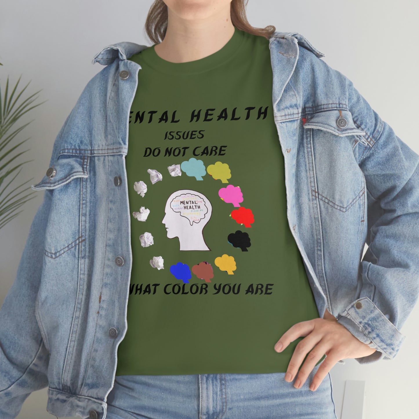 Mental Health Color Unisex Heavy Cotton Tee