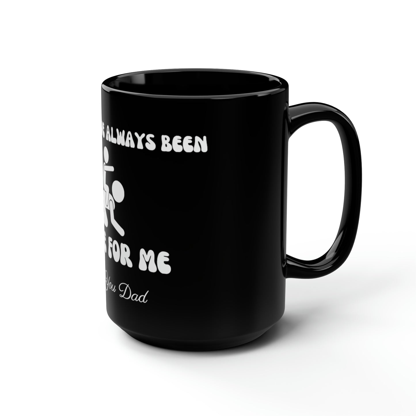 Exotic Print Fathers Day Black Mug, 15oz