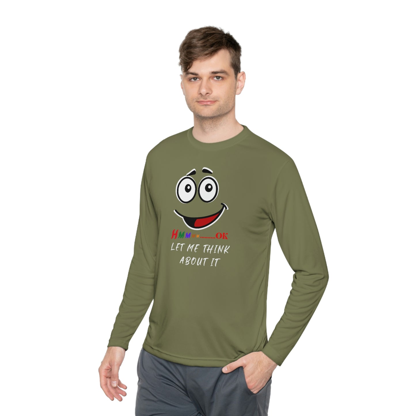 Hmmm, Unisex Lightweight Long Sleeve Tee