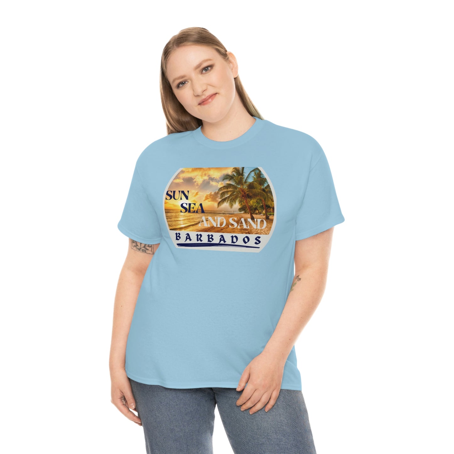 Sun Sea Sand Barbados Unisex Heavy Cotton Tee