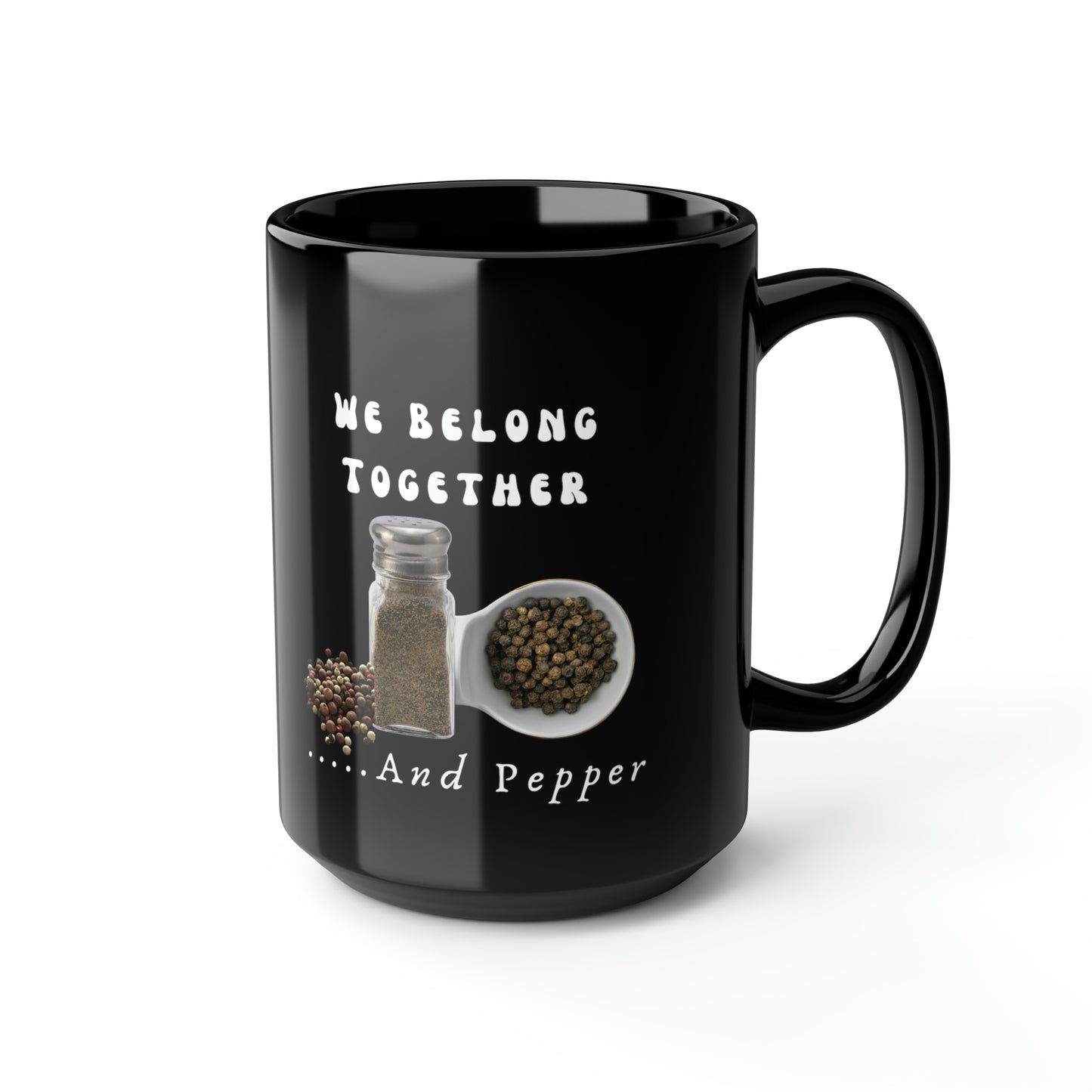 Stronger Together, Love, Black Mug, 15oz