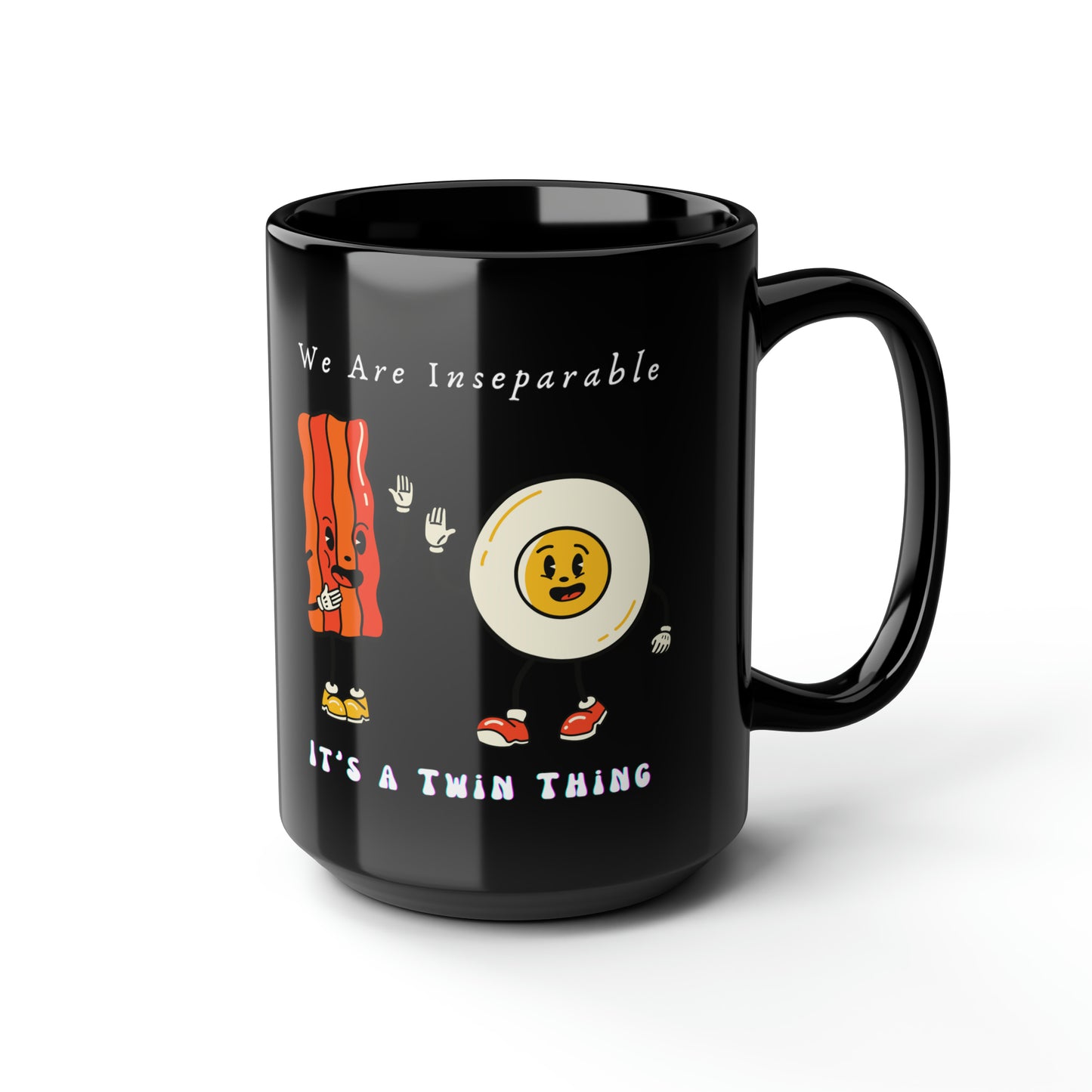 Twin Black Mug, 15oz