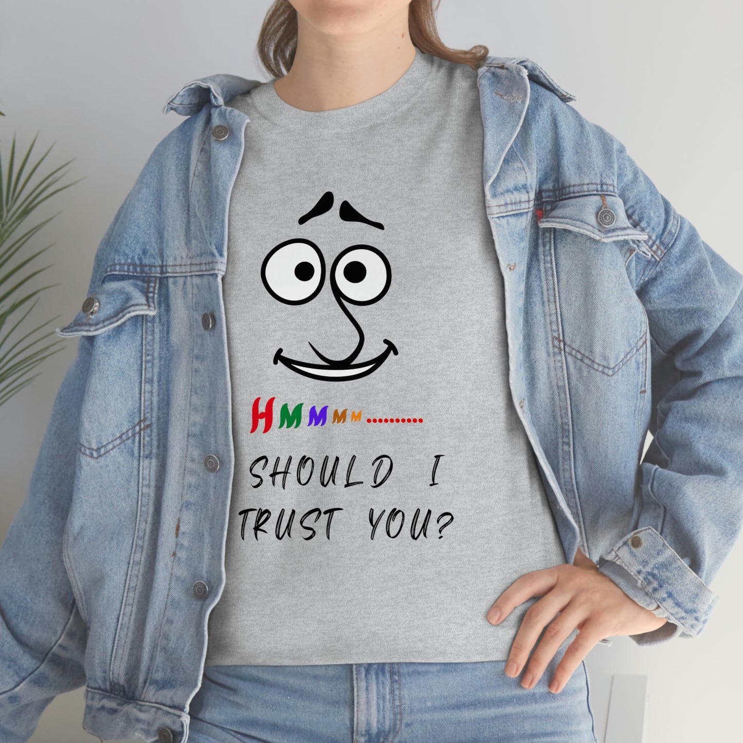 Hmmm, Funny, Unisex Heavy Cotton Tee