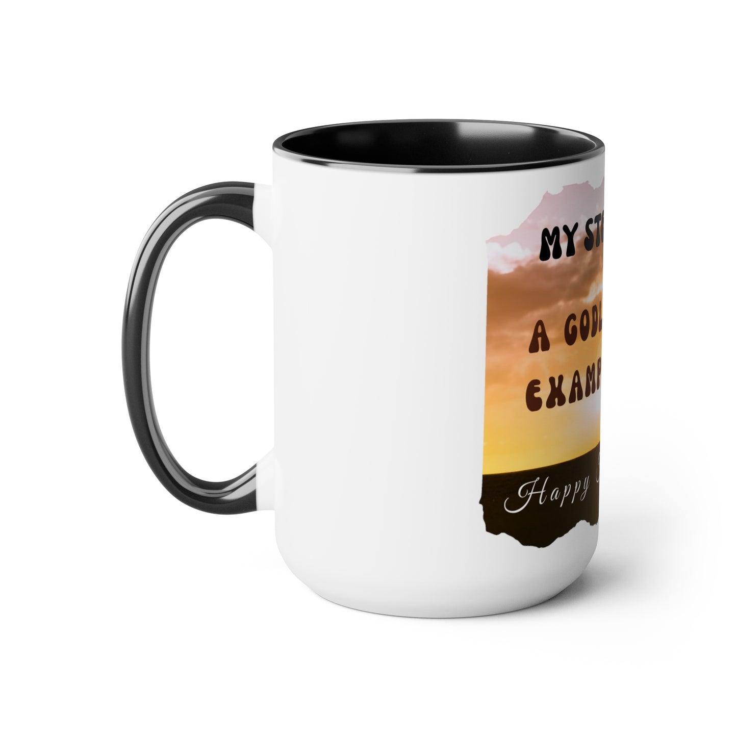 Exotic Print Father's Day Two-Tone Coffee Mugs, 15oz