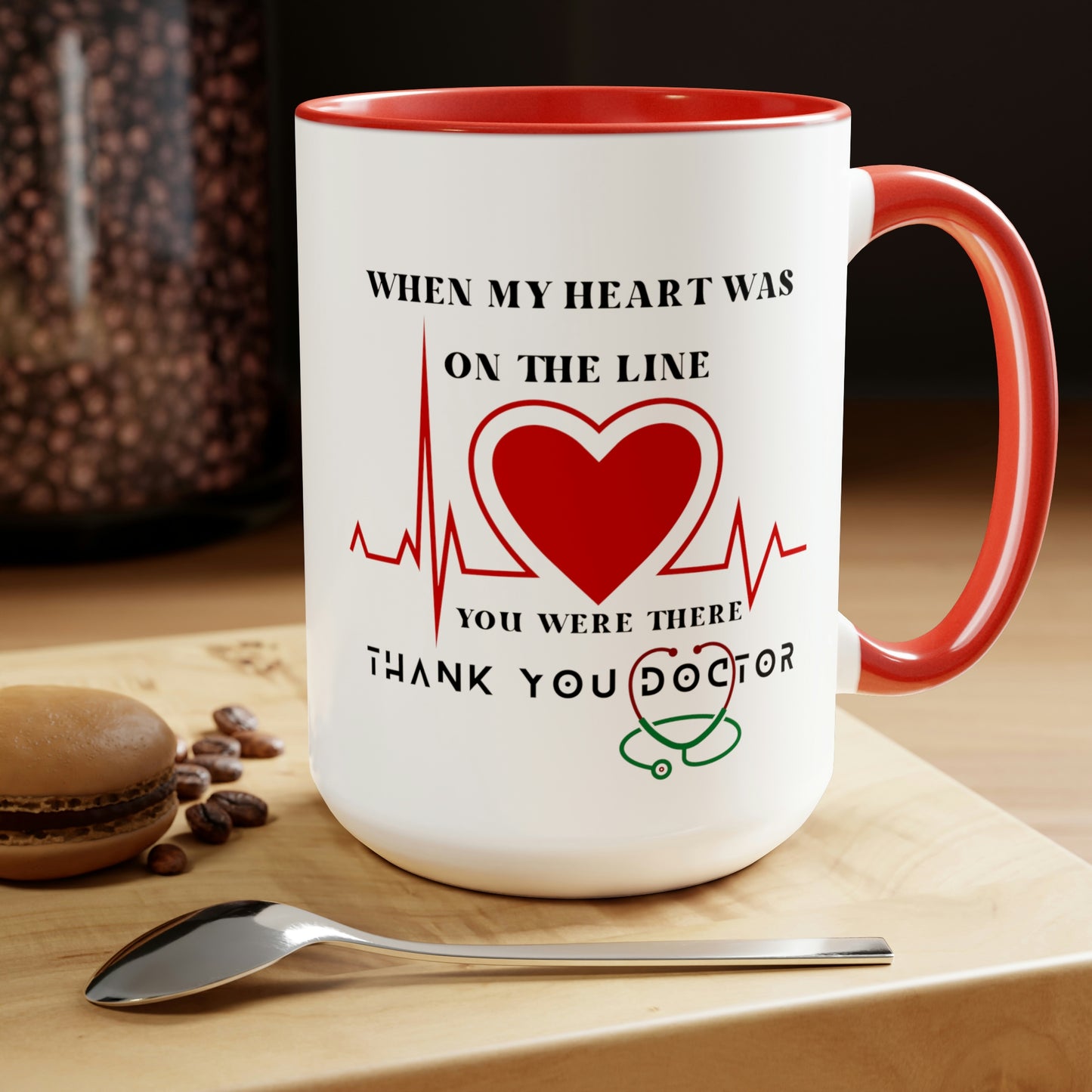 Medical, CVICU, EKG, Two-Tone Coffee Mugs, 15oz