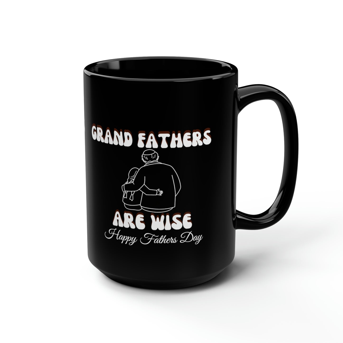 Exotic Print Father's Day Black Mug, 15oz