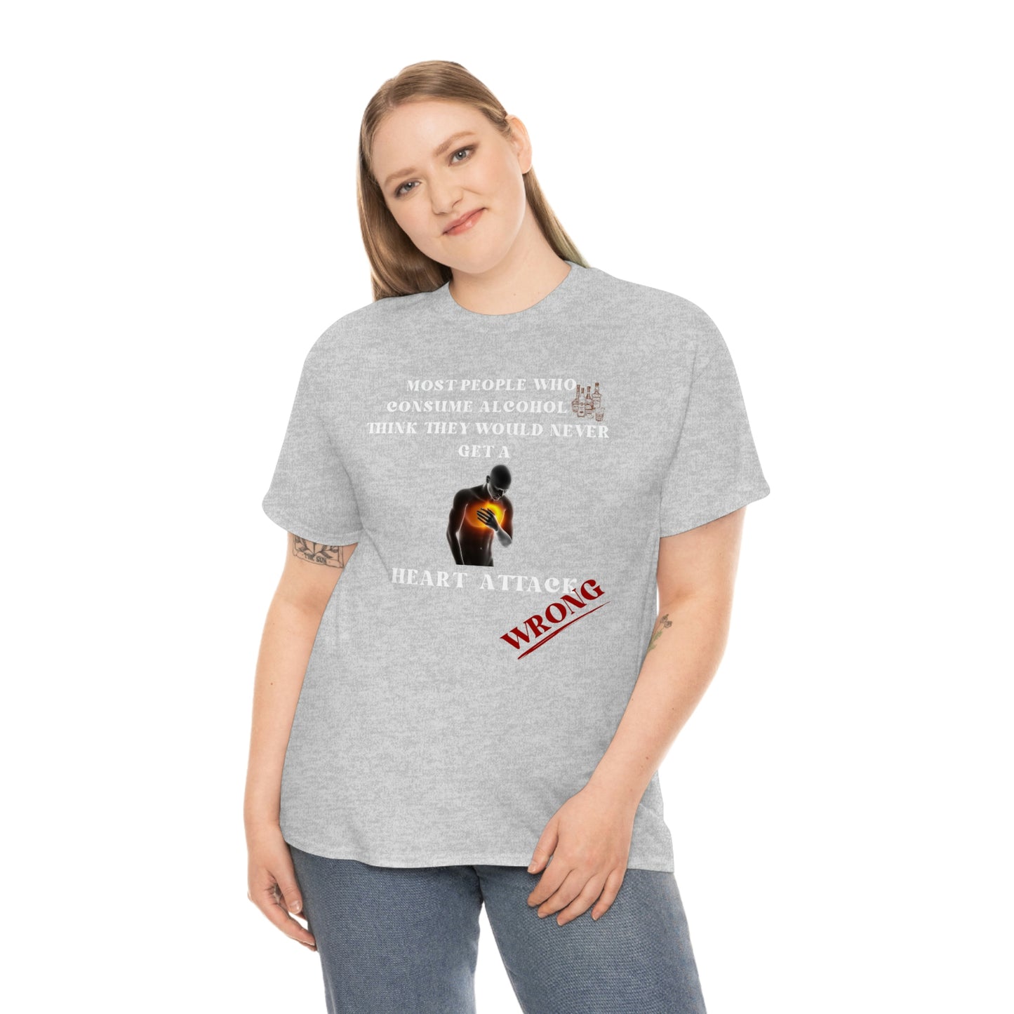 Alcohol and Heart Attack Unisex Heavy Cotton Tee