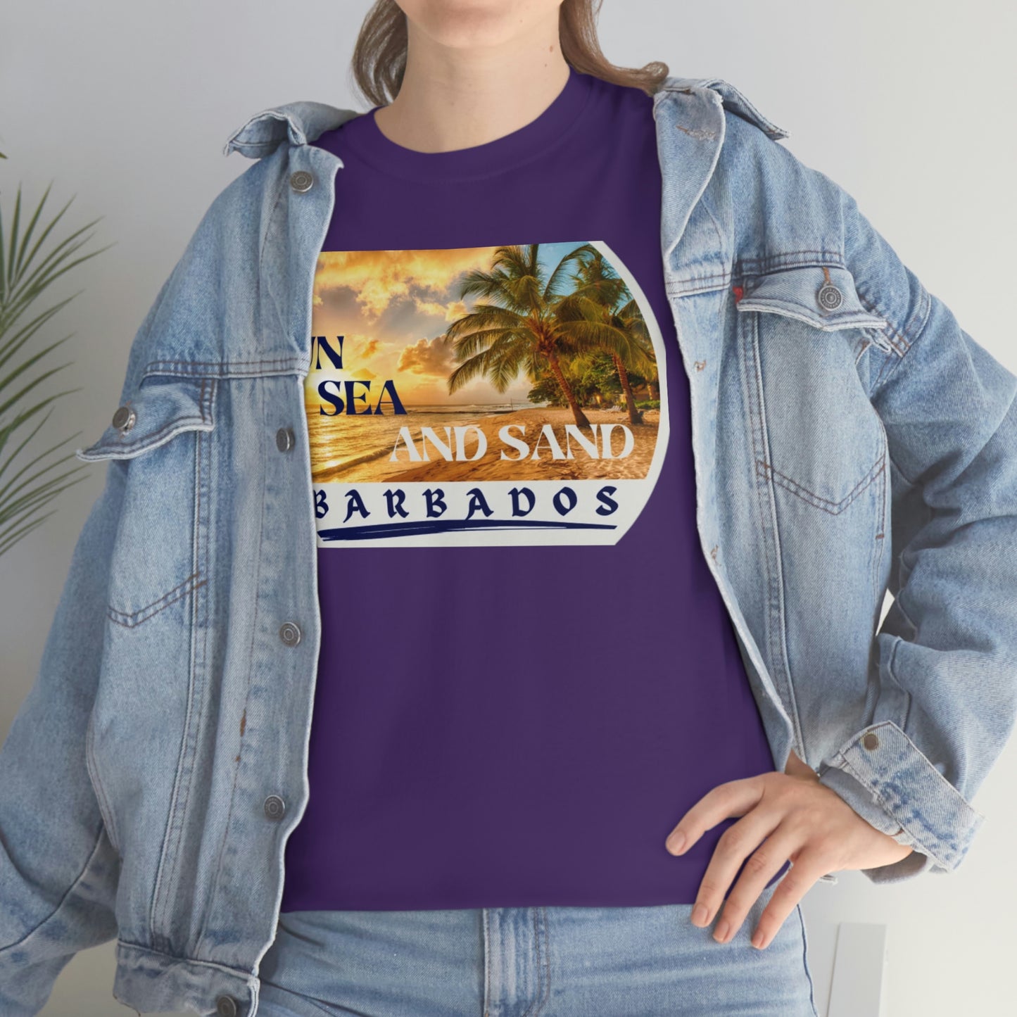 Sun Sea Sand Barbados Unisex Heavy Cotton Tee