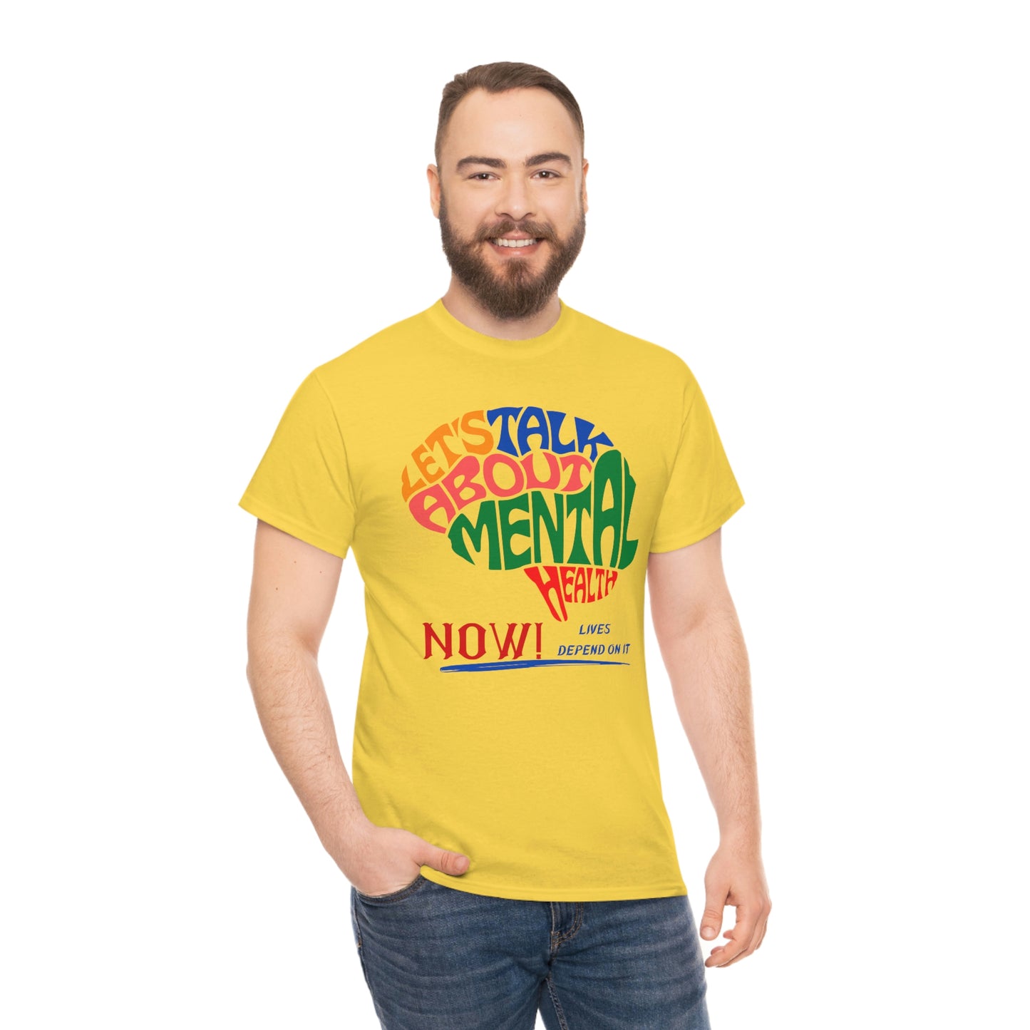 Let's Talk About Mental Health Unisex Heavy Cotton Tee