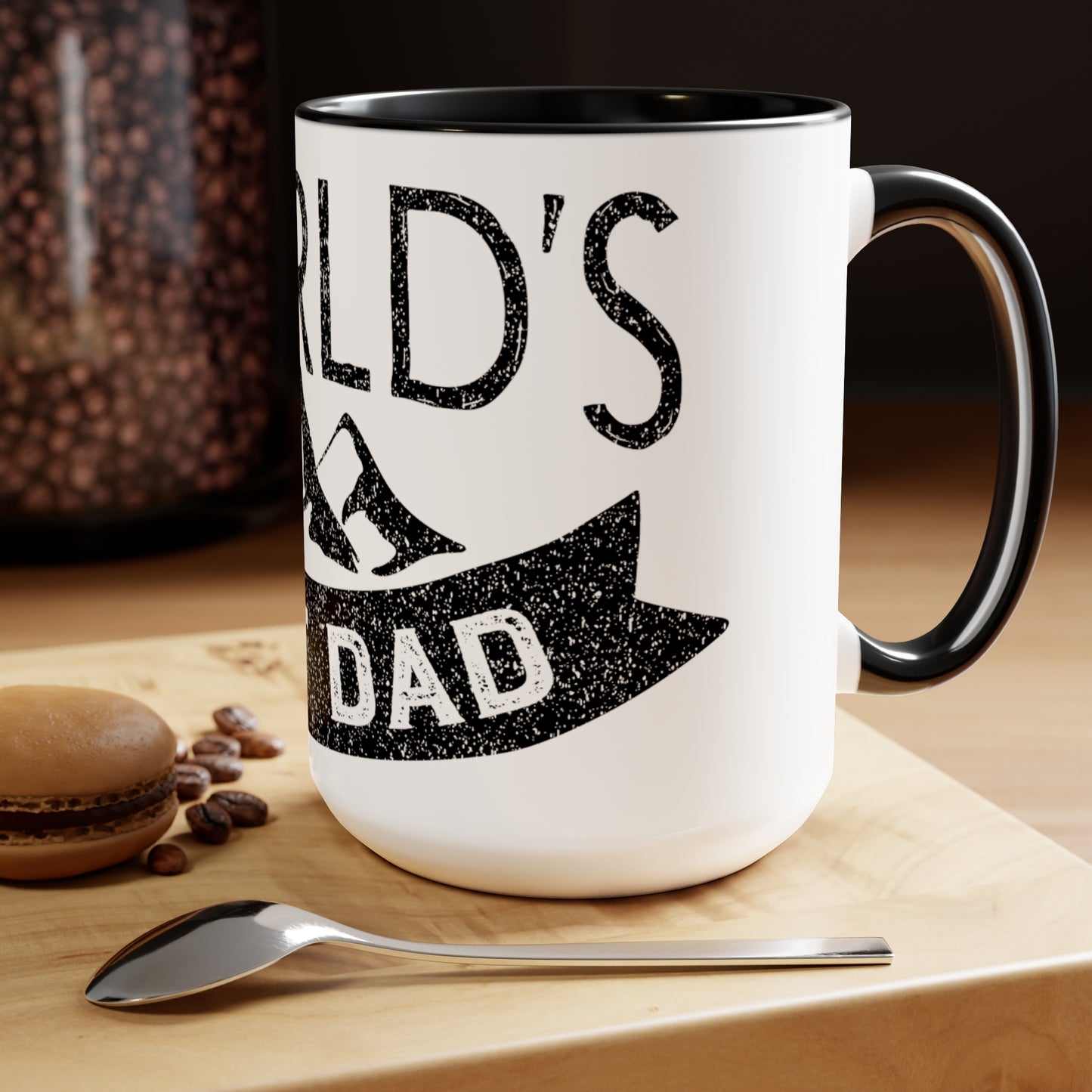 Exotic Print Fathers Day Two-Tone Coffee Mugs, 15oz