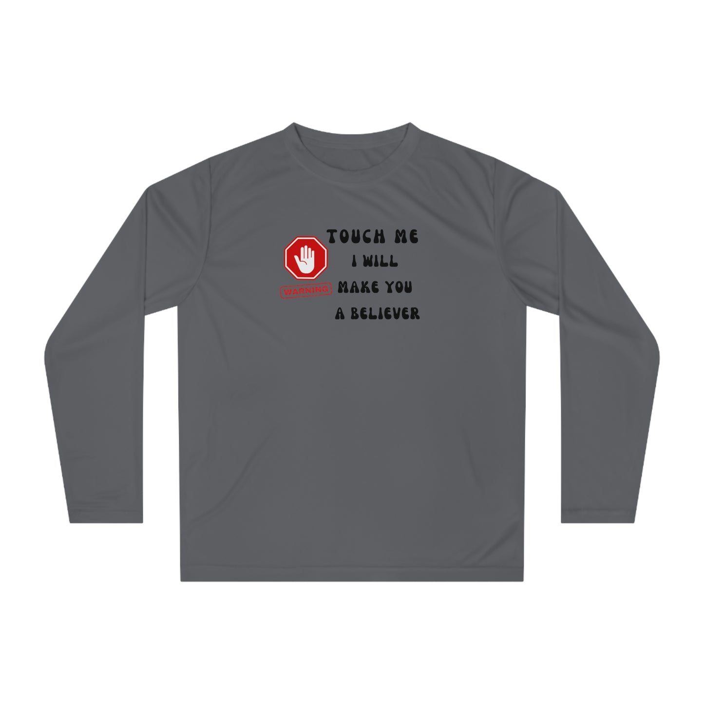 Warning, Unisex Performance Long Sleeve Shirt