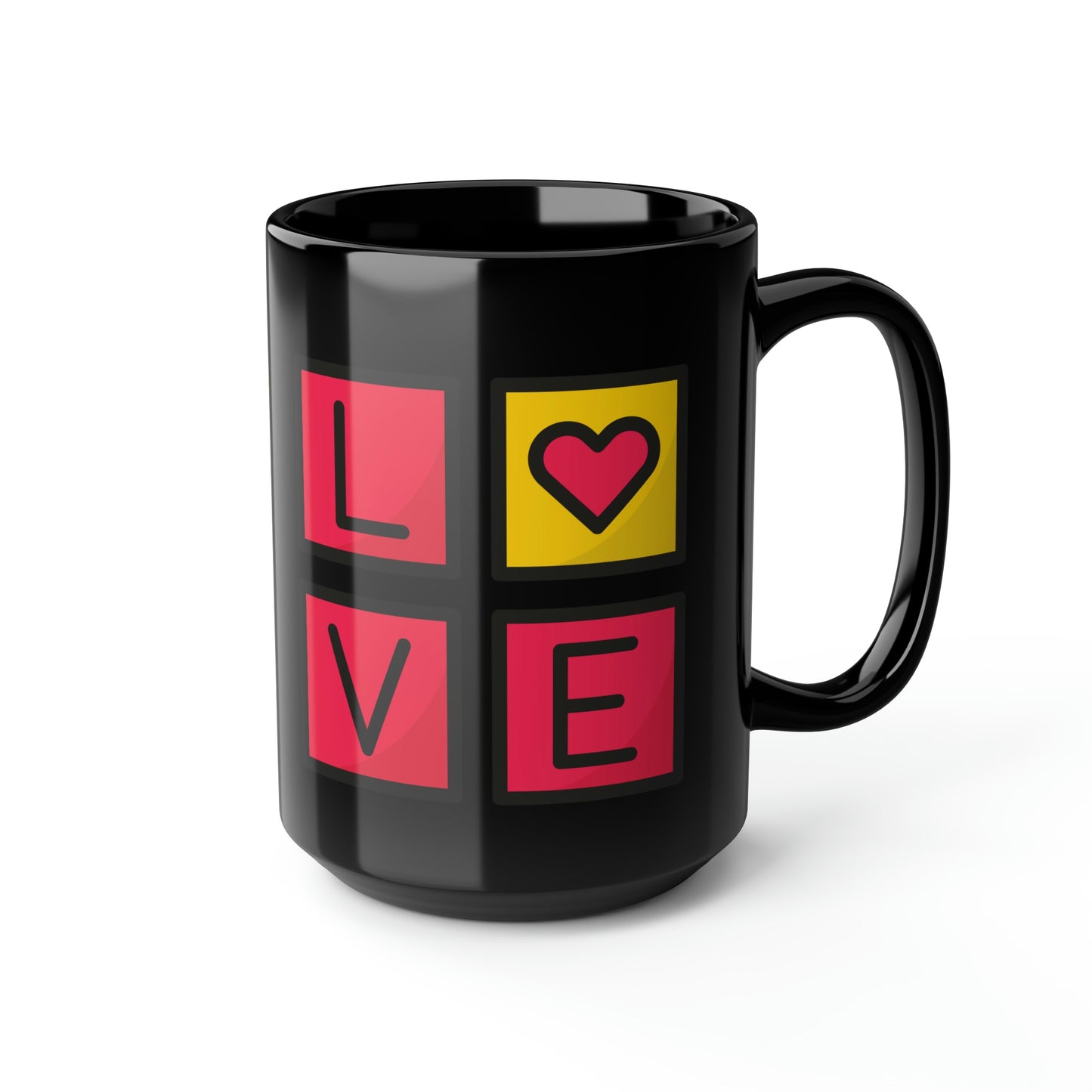 Love Black Mug, 15oz