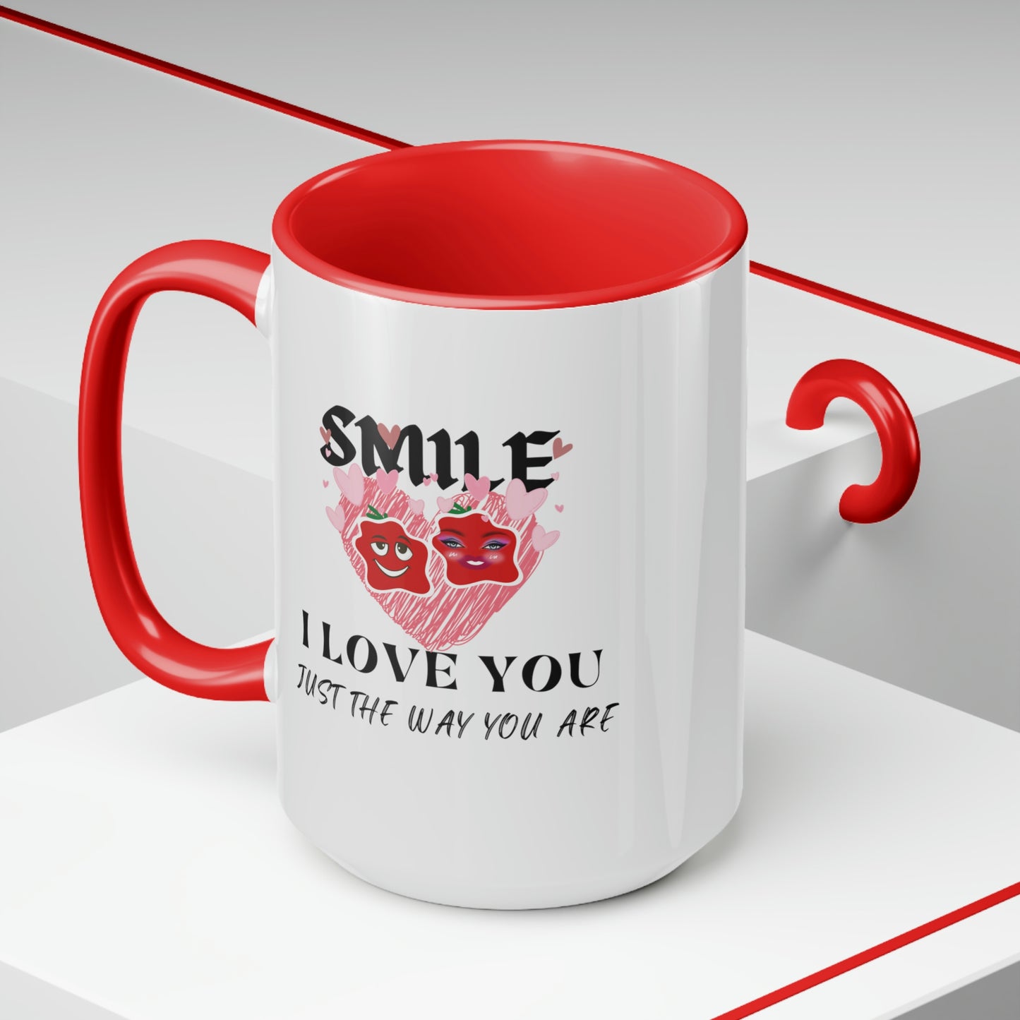 Love Two-Tone Coffee Mugs, 15oz