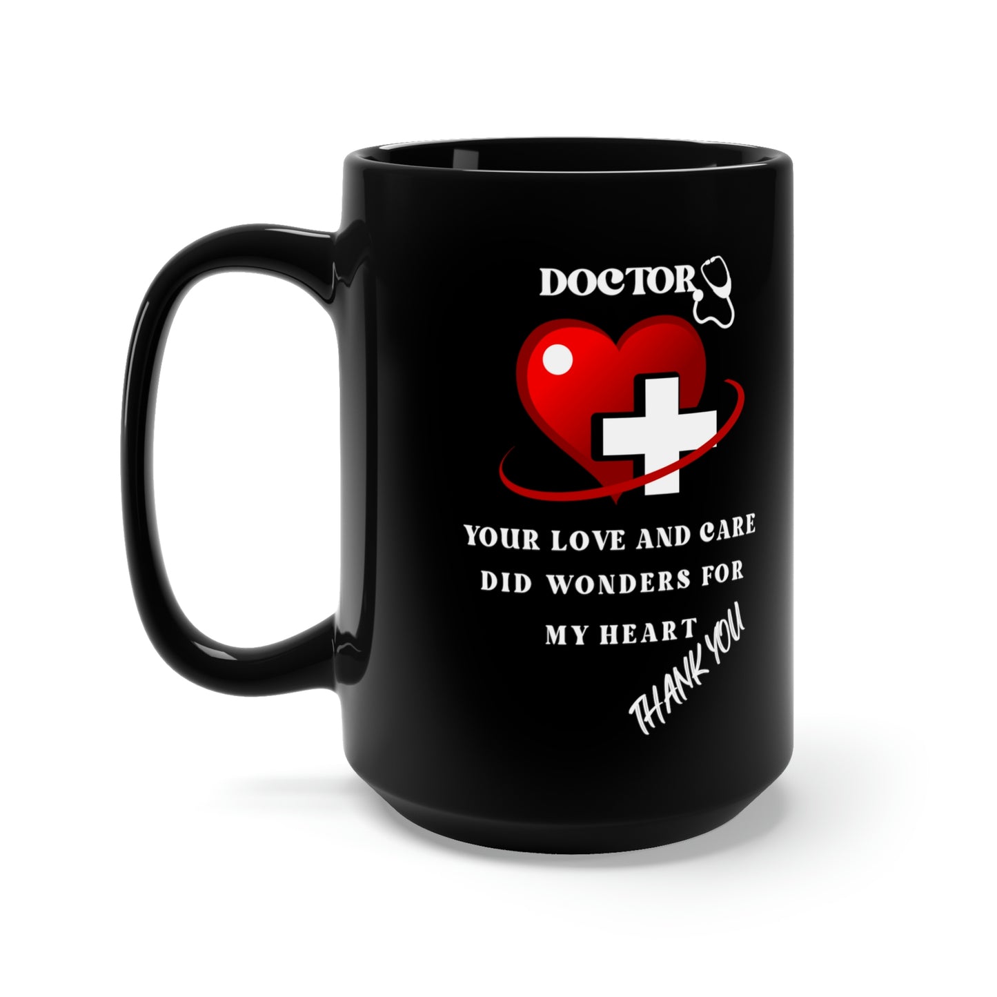 Medical, CVICU, EKG, Black Mug 15oz