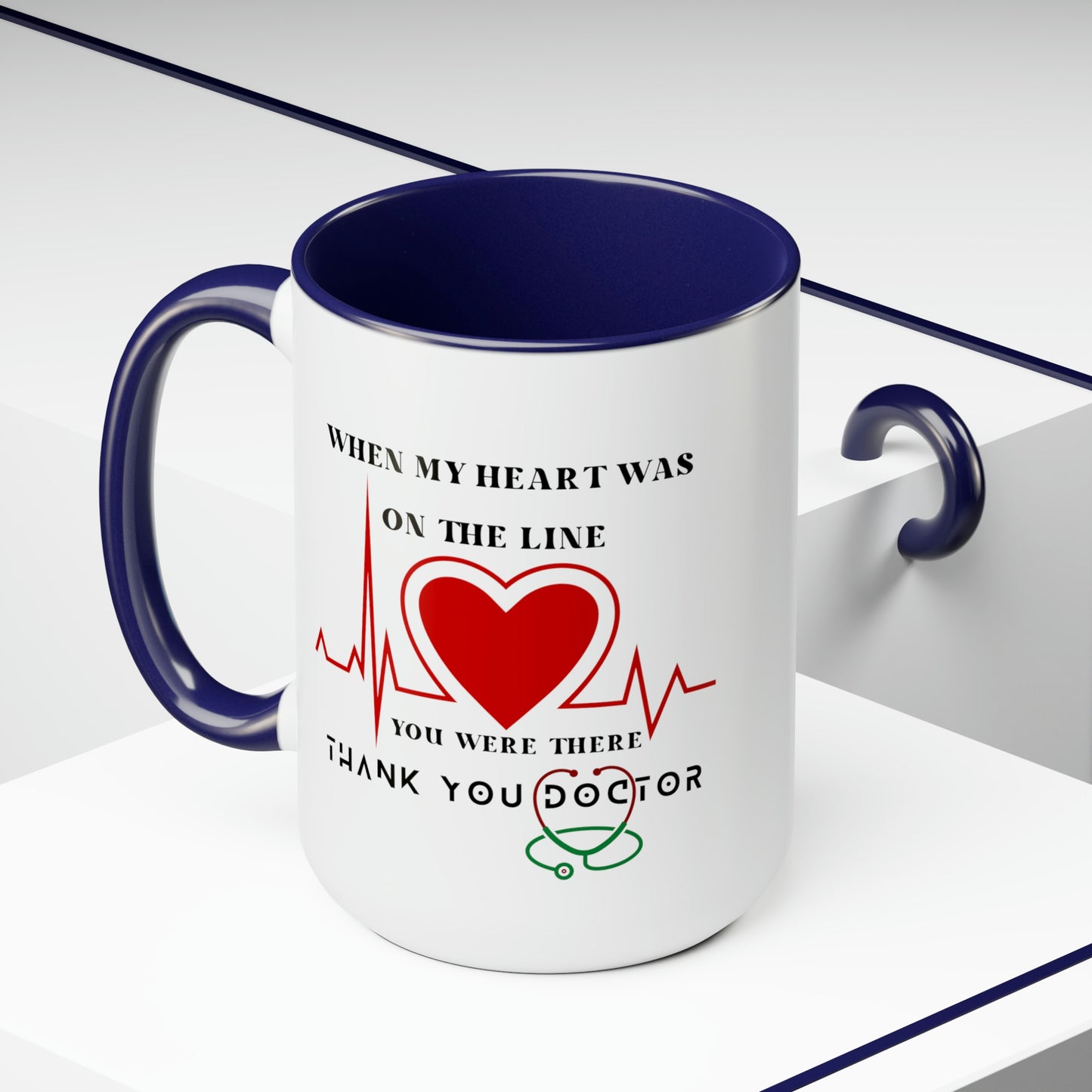 Medical, CVICU, EKG, Two-Tone Coffee Mugs, 15oz